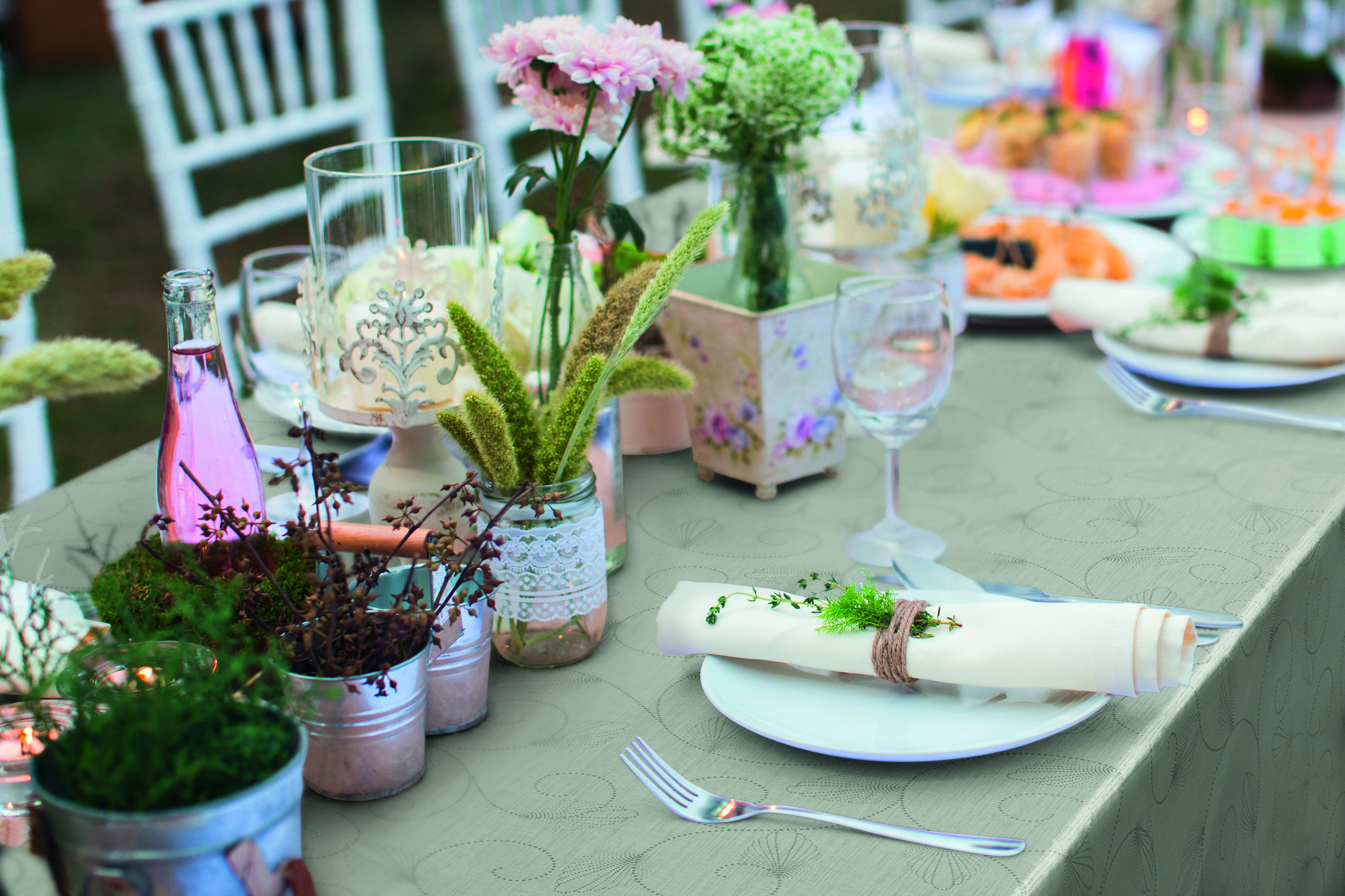 d-c-table® Tischdecke Monte Carlo Jolice 150 cm rund, creme