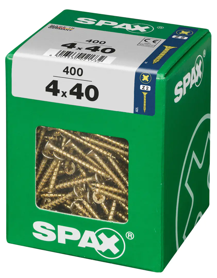 Spax Universalschrauben 4.0 x 40 mm PZ 2 - 400 Stk.