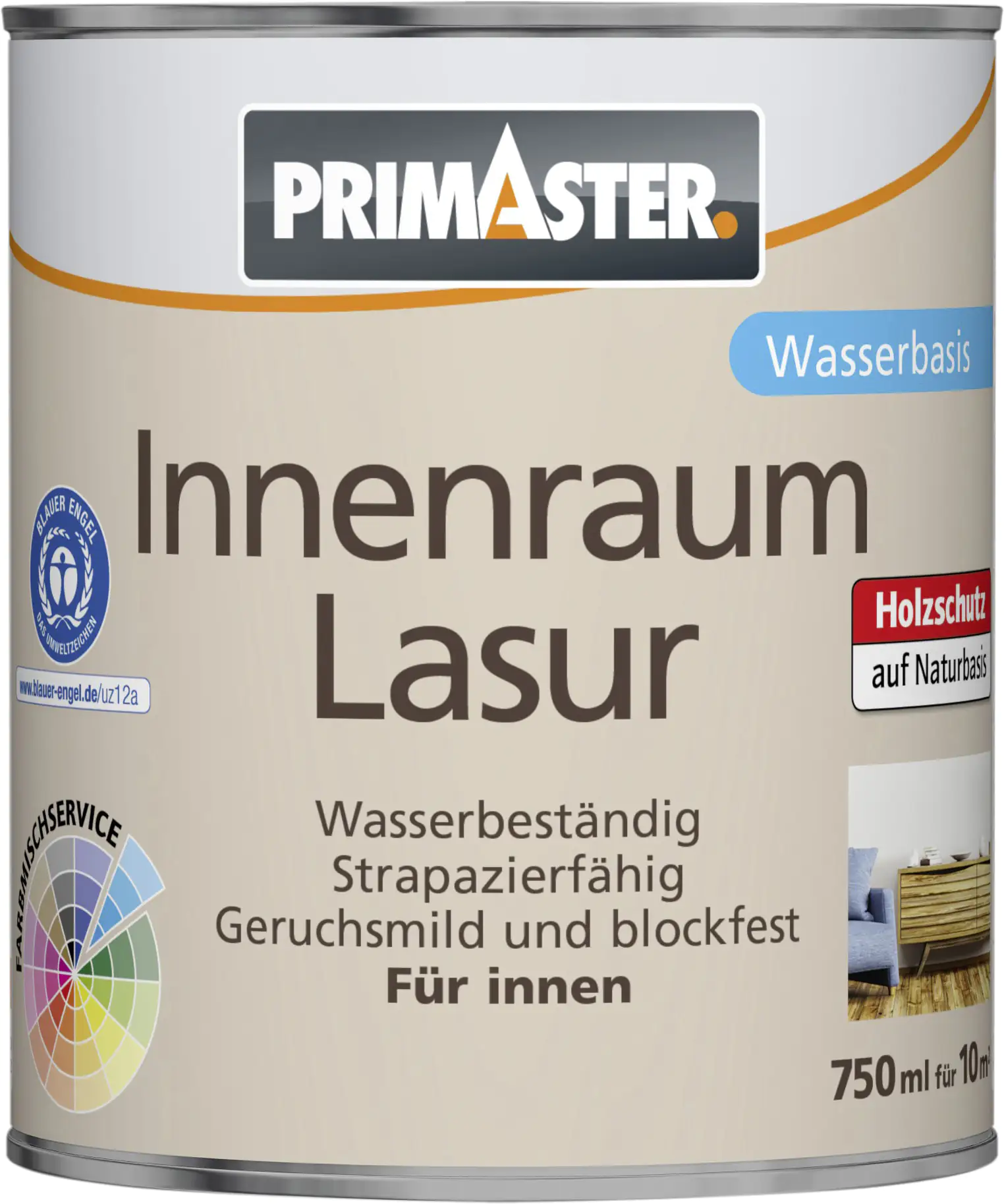 4001044138151 Primaster Innenraumlasur 750 ml honiggelb