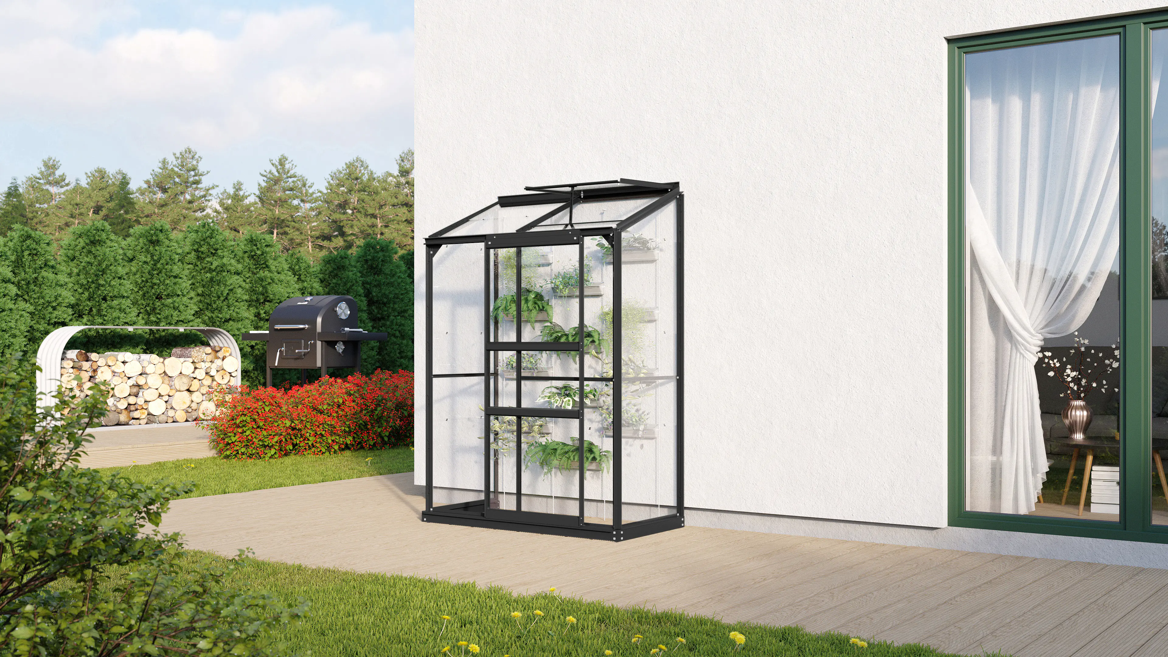 Vitavia Anlehngewächshaus Styx 900 65 x 130 cm 3 mm Sicherheitsglas