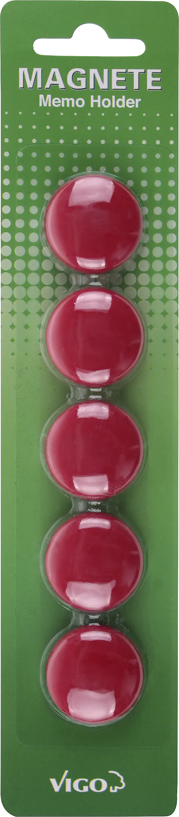 Vigo Magnete für Magnettafeln 5er Pack, rot, rund