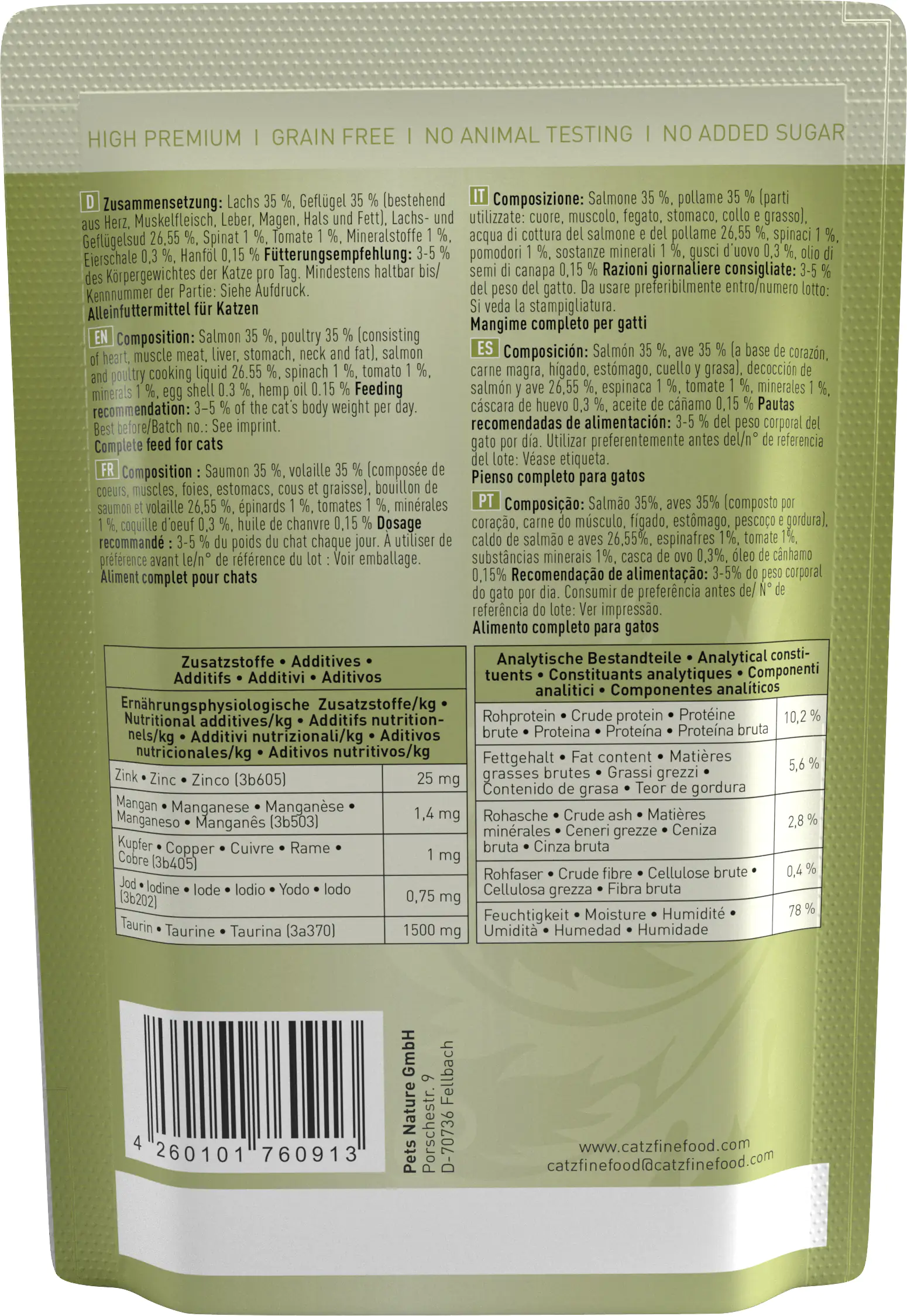 Catz Finefood Katzenfutter Classic No. 5 Lachs & Geflügel 85 g