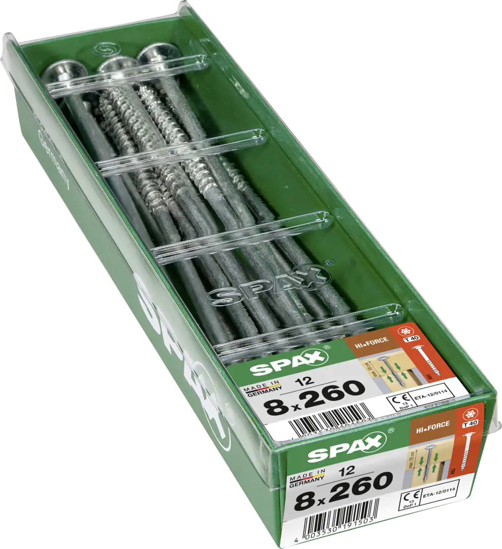 Spax Holzbauschrauben 8.0 x 260 mm TX 40 - 12 Stk.