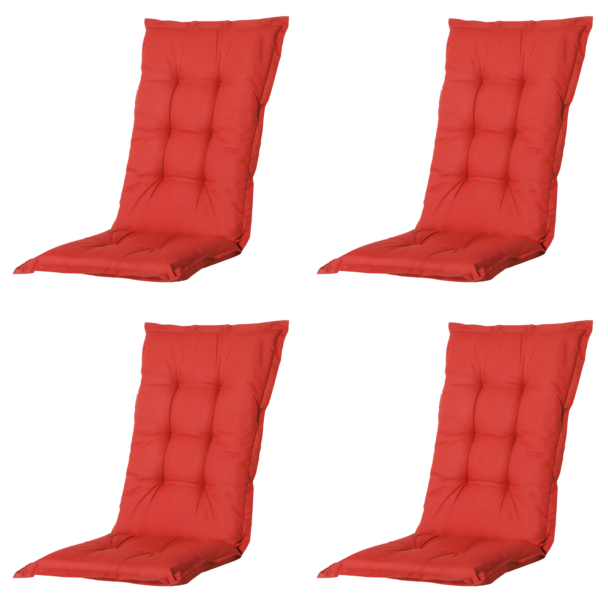 Madison Hochlehner-Auflage Basic rot 123 x 50 cm 4er-Set 