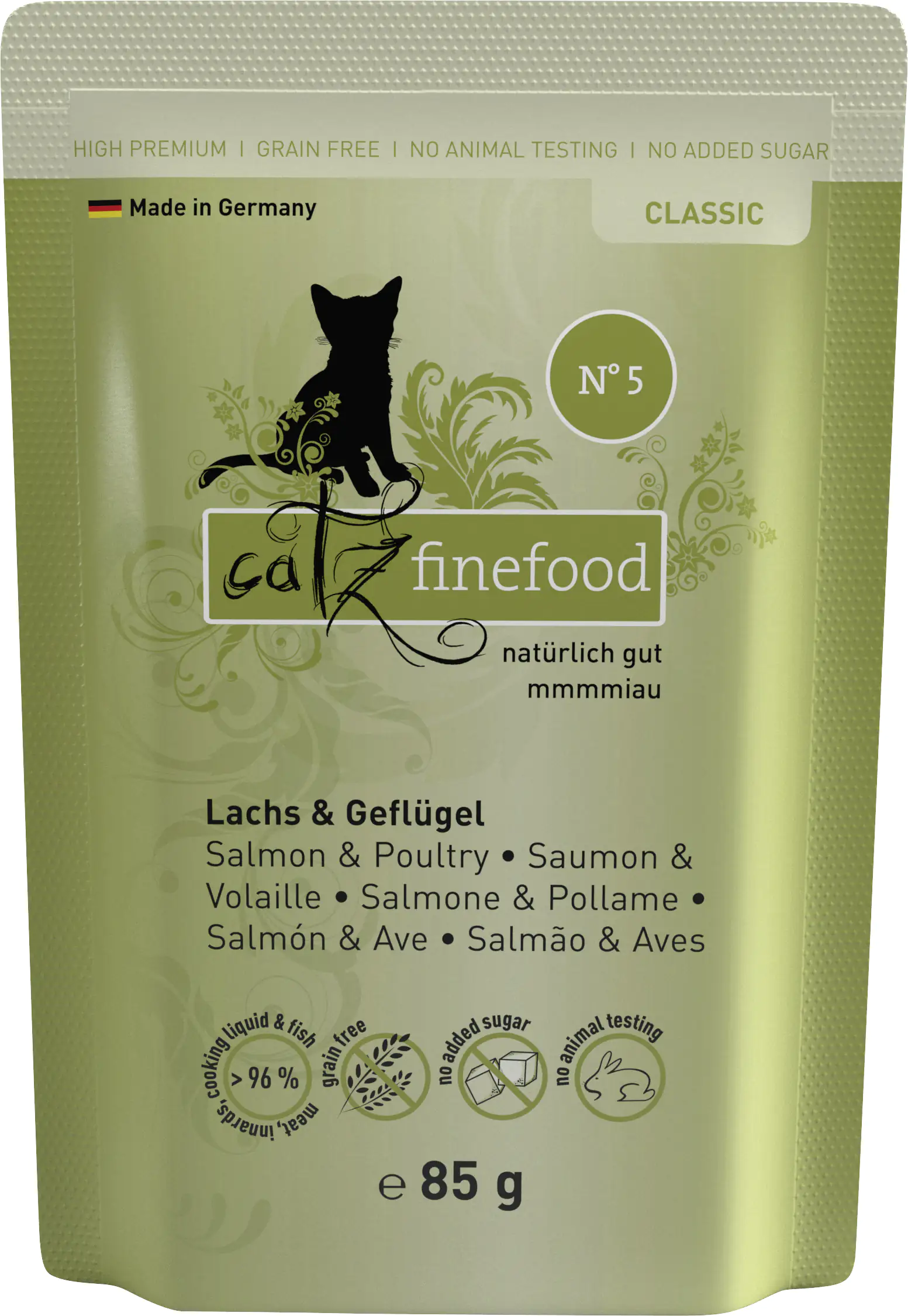 Catz Finefood Katzenfutter Classic No. 5 Lachs & Geflügel 85 g