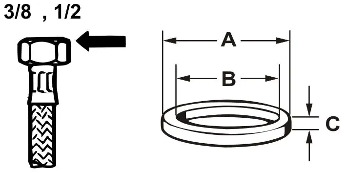 Cornat Ersatzdichtung für flexiblen Schlauch