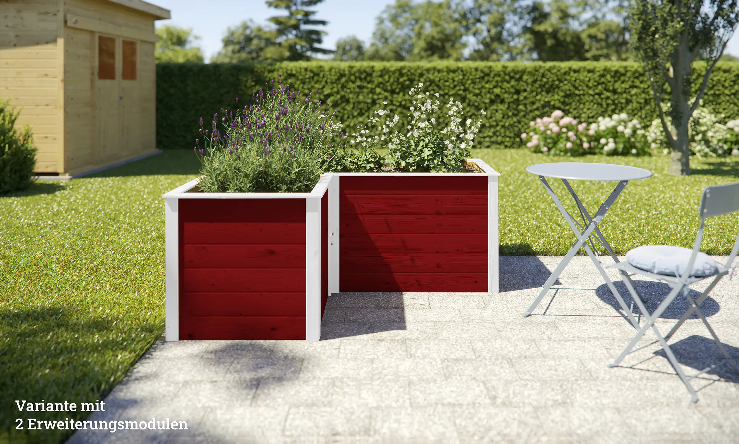 Weka Ergänzungssatz Hochbeet Modular , 21 mm, rot, 67 cm