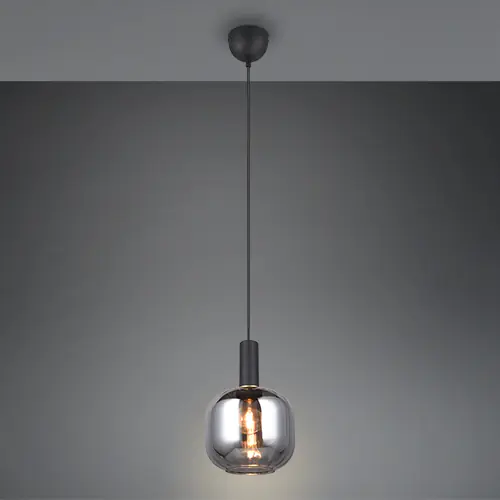 Trio Pendelleuchte Diva Ø 20 cm schwarz matt E27