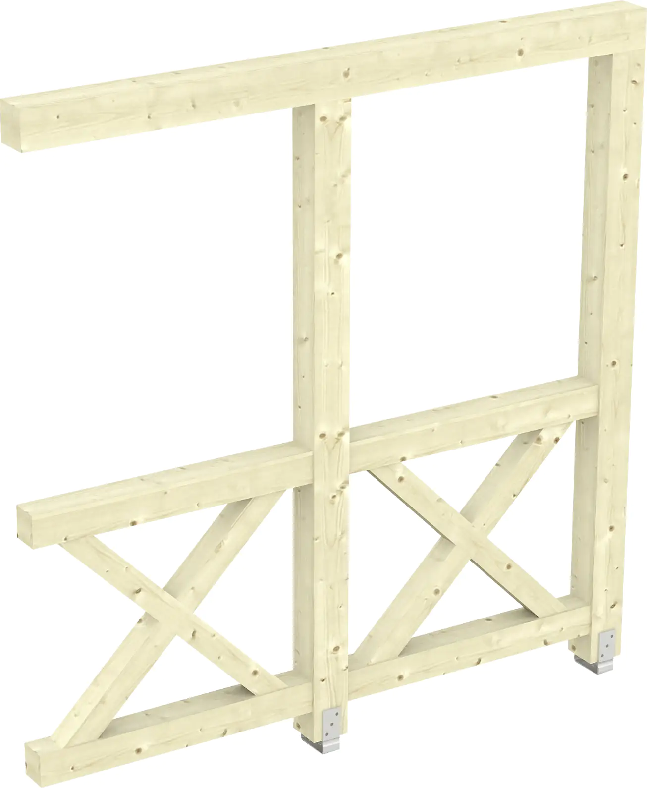 SKAN HOLZ Seitenwand Andreaskreuz (Wandanbau) 205 x 210 cm, Fichte, natur