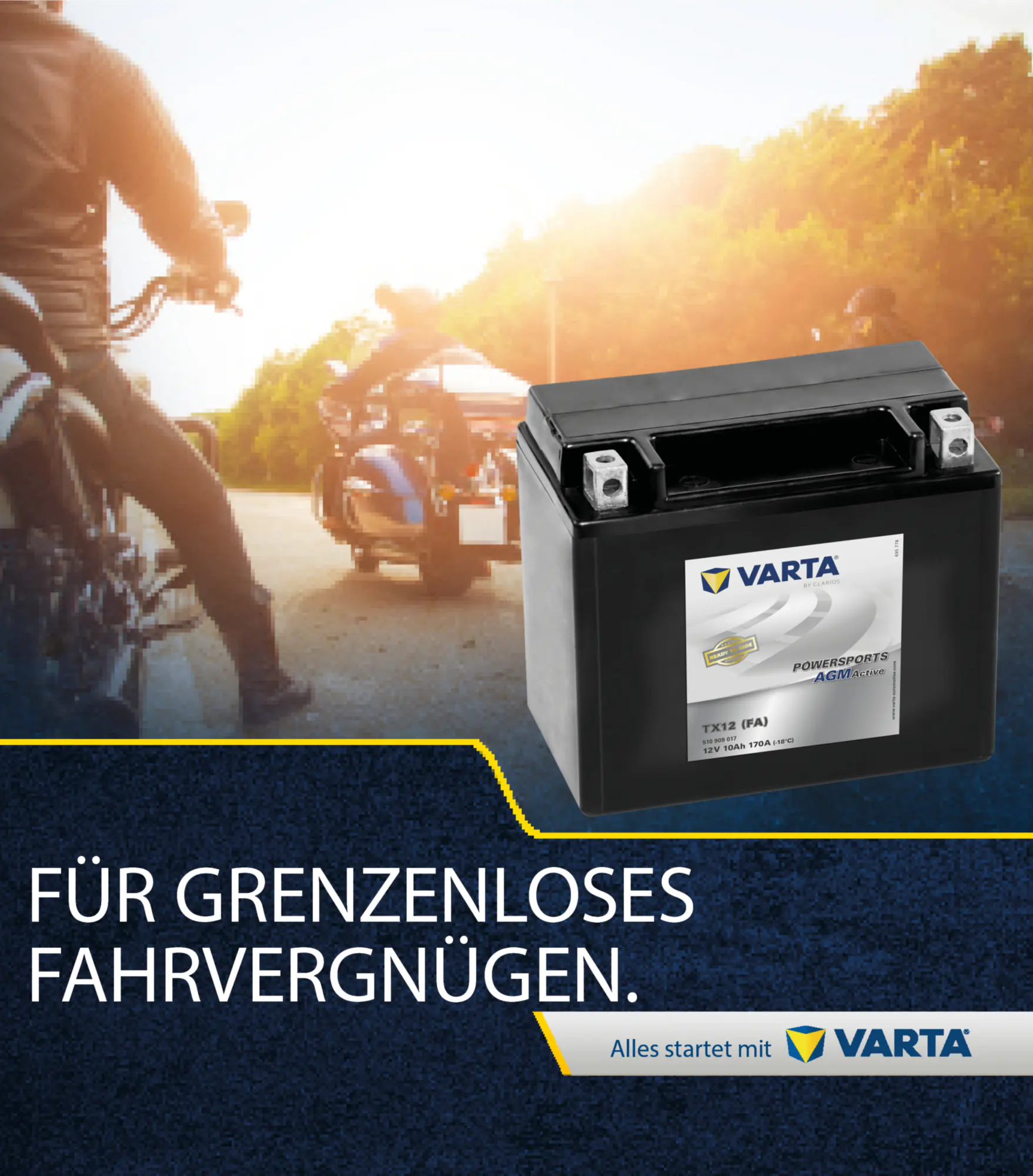 Varta AGM-Motorradbatterie TX12 FA 12V 10Ah 170A