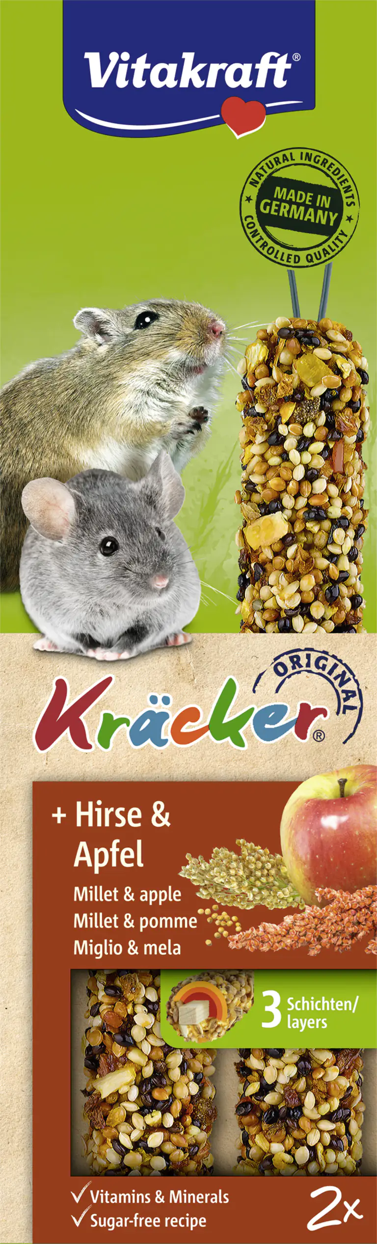 Vitakraft Kräcker® Hirse & Apfel 2 Stück / 60 g