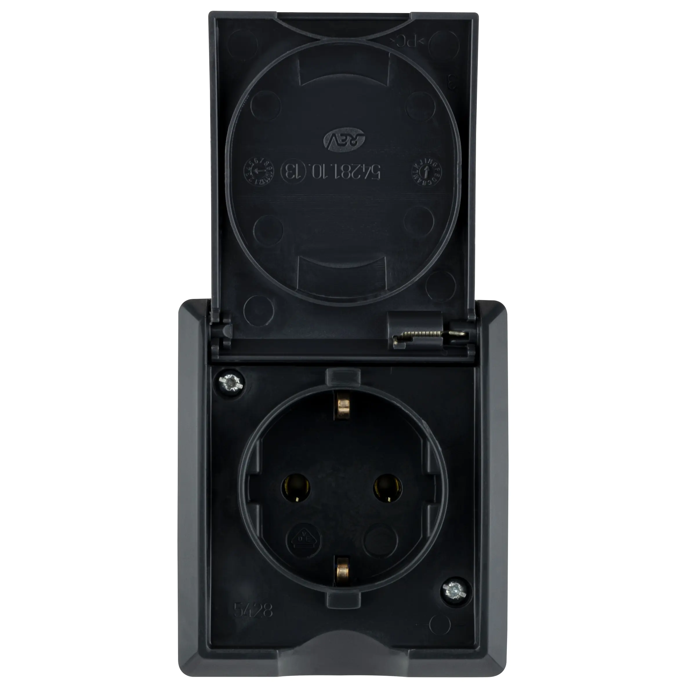 REV Steckdose Aufputz AquaForm, anthrazit, 1-fach REV Steckdose Aufputz AquaForm, anthrazit, 1-fach