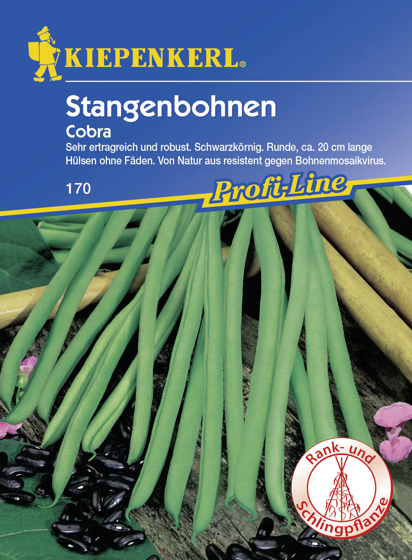 Kiepenkerl Profi-Line Stangenbohnen Cobra Phaseolus vulgaris var. vulgaris, Inhalt: 6-8 Stangen