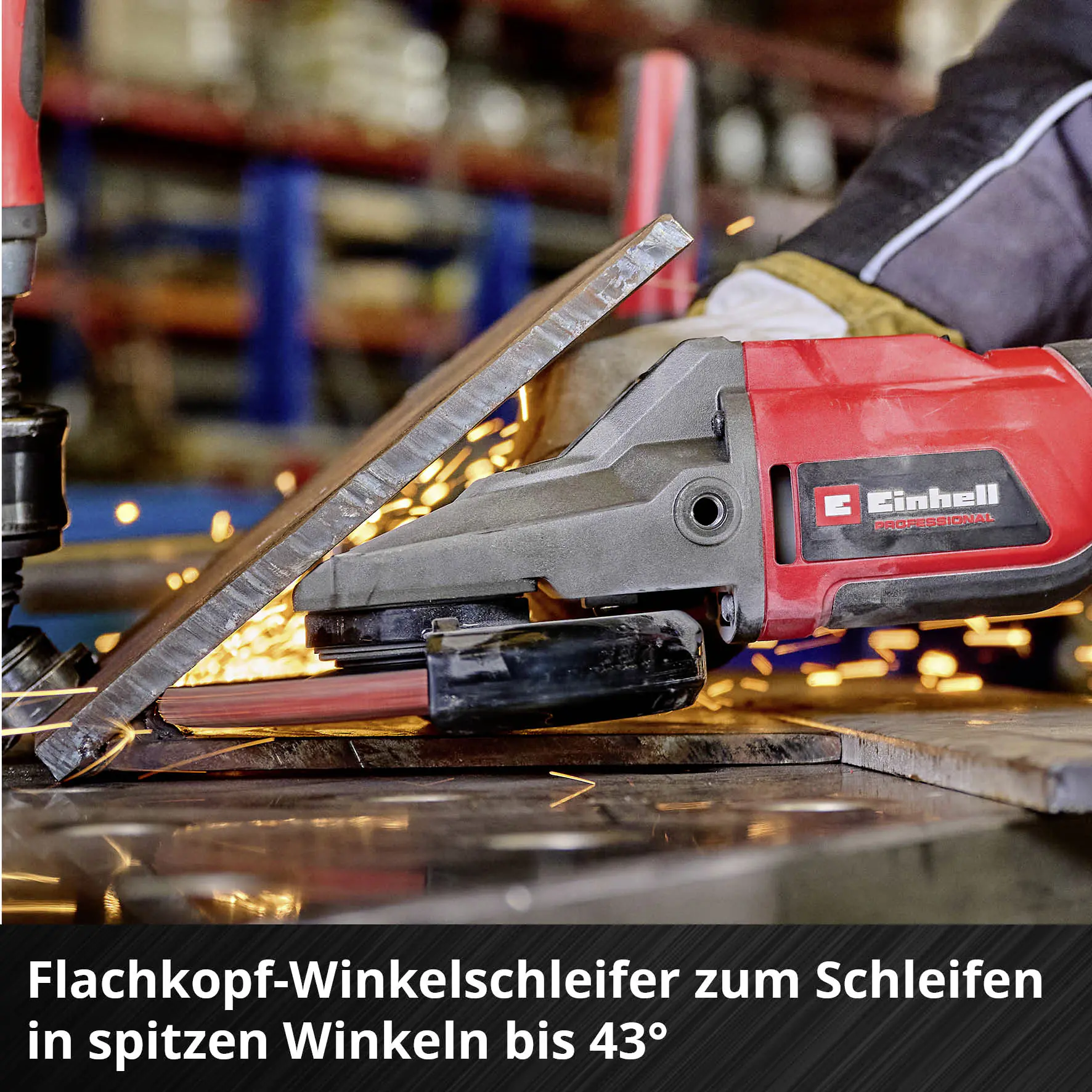 Einhell Professional Akku-Flachkopf-Winkelschleifer TP-AG 18/125 F Li BL Solo