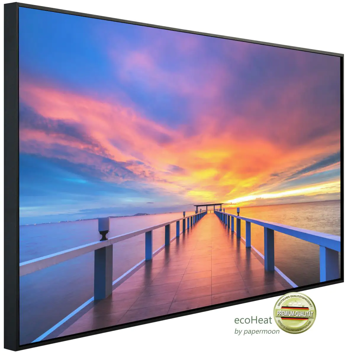 papermoon Infrarotheizkörper EcoHeat 90x120 cm 1200 Watt, Steg ins Meer