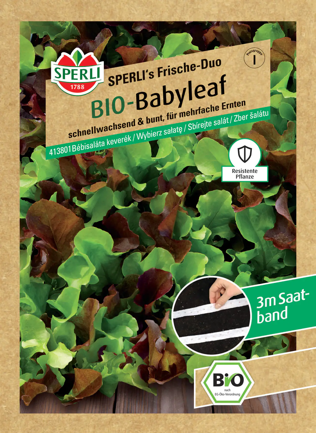 Sperli BIO Babyleafsalat Mischung Saatband Sperli BIO Babyleafsalat Mischung Saatband