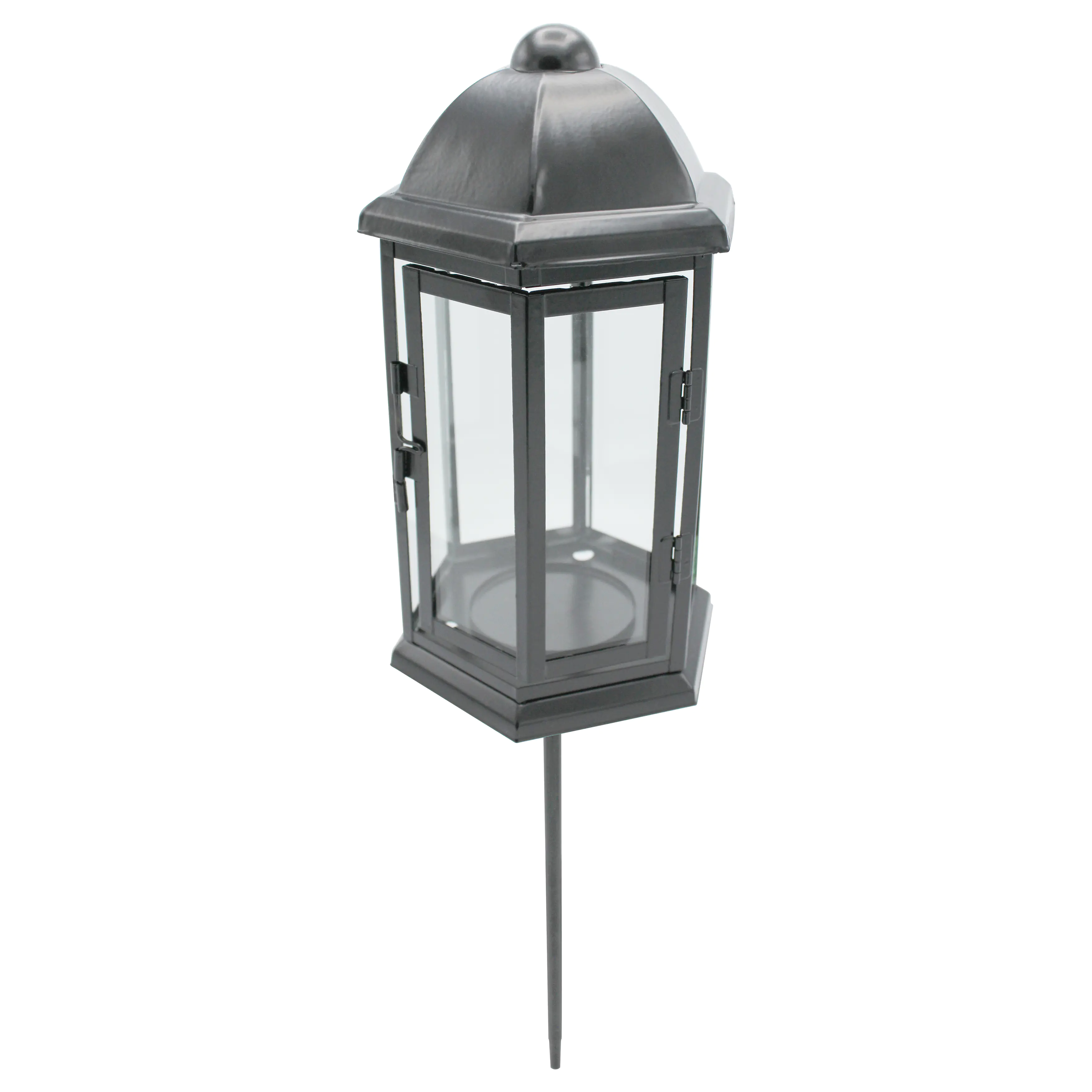 Grablaterne aus Stahlblech 23,5 cm schwarz mit Erdspieß