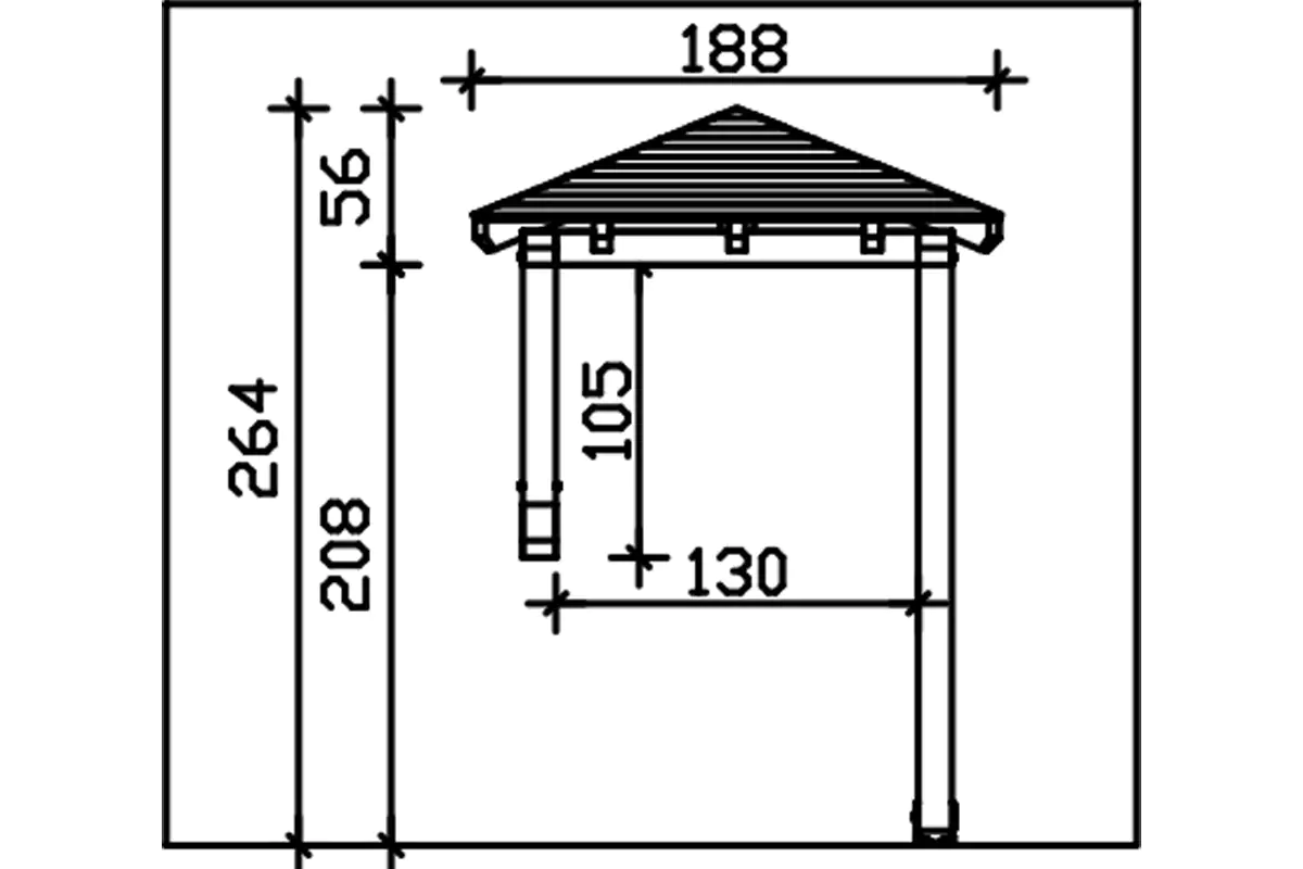 SKAN HOLZ Vordach Wesel Typ 3 188 x 126 cm, lasiert in Eiche hell