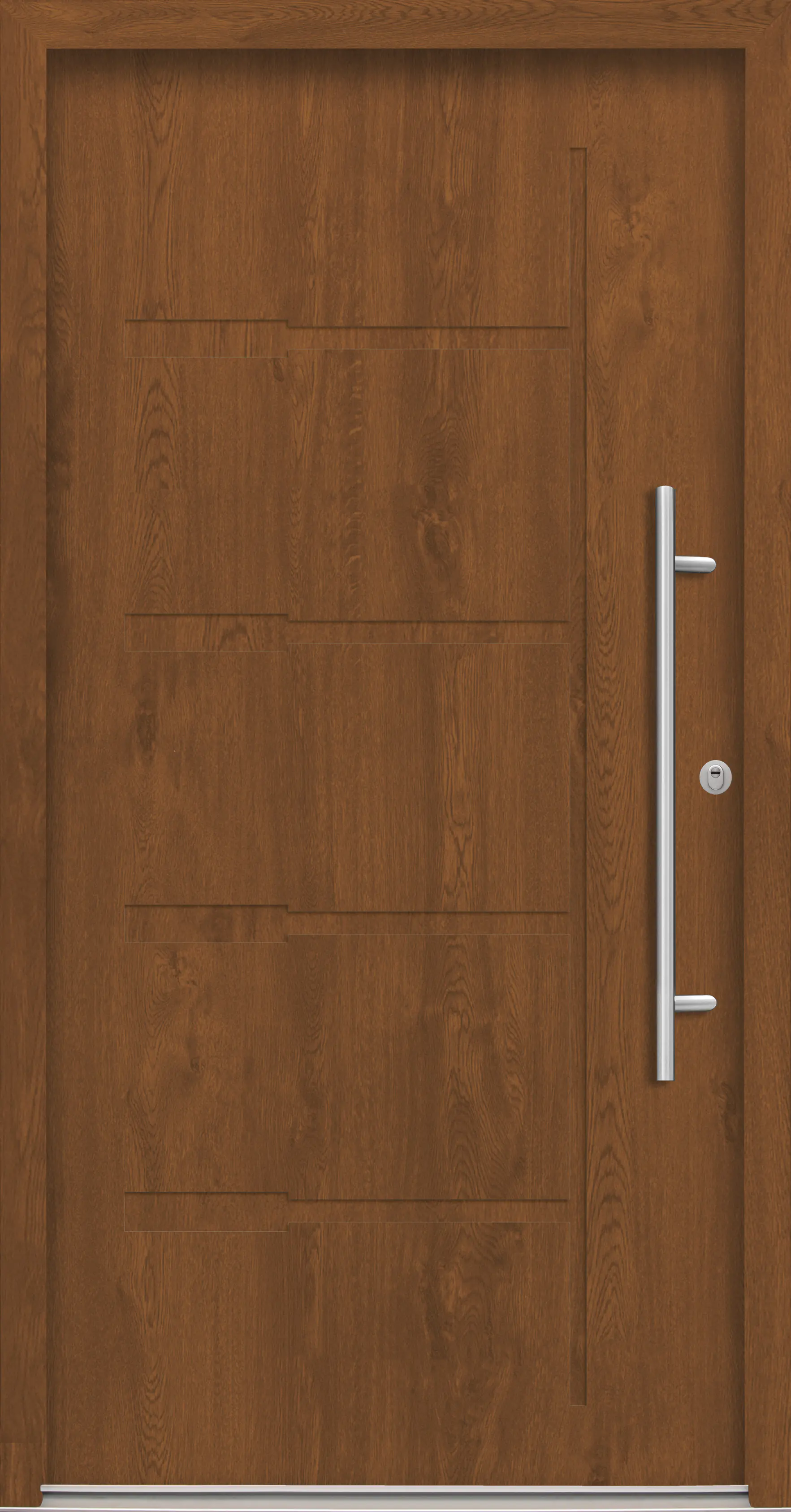 Splendoor Haustür Passivedoor Premium H1 RC2 Golden Oak DIN Rechts 100 x 210 cm