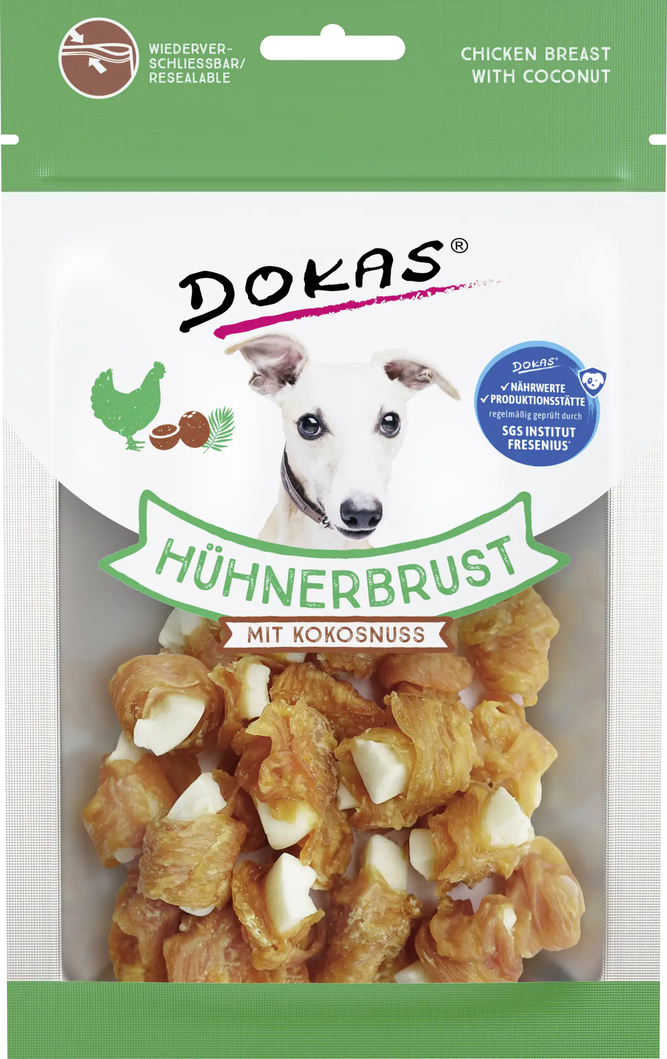 Dokas Hühnerbrust mit Kokosnuss 60 g Dokas Hühnerbrust mit Kokosnuss 60 g