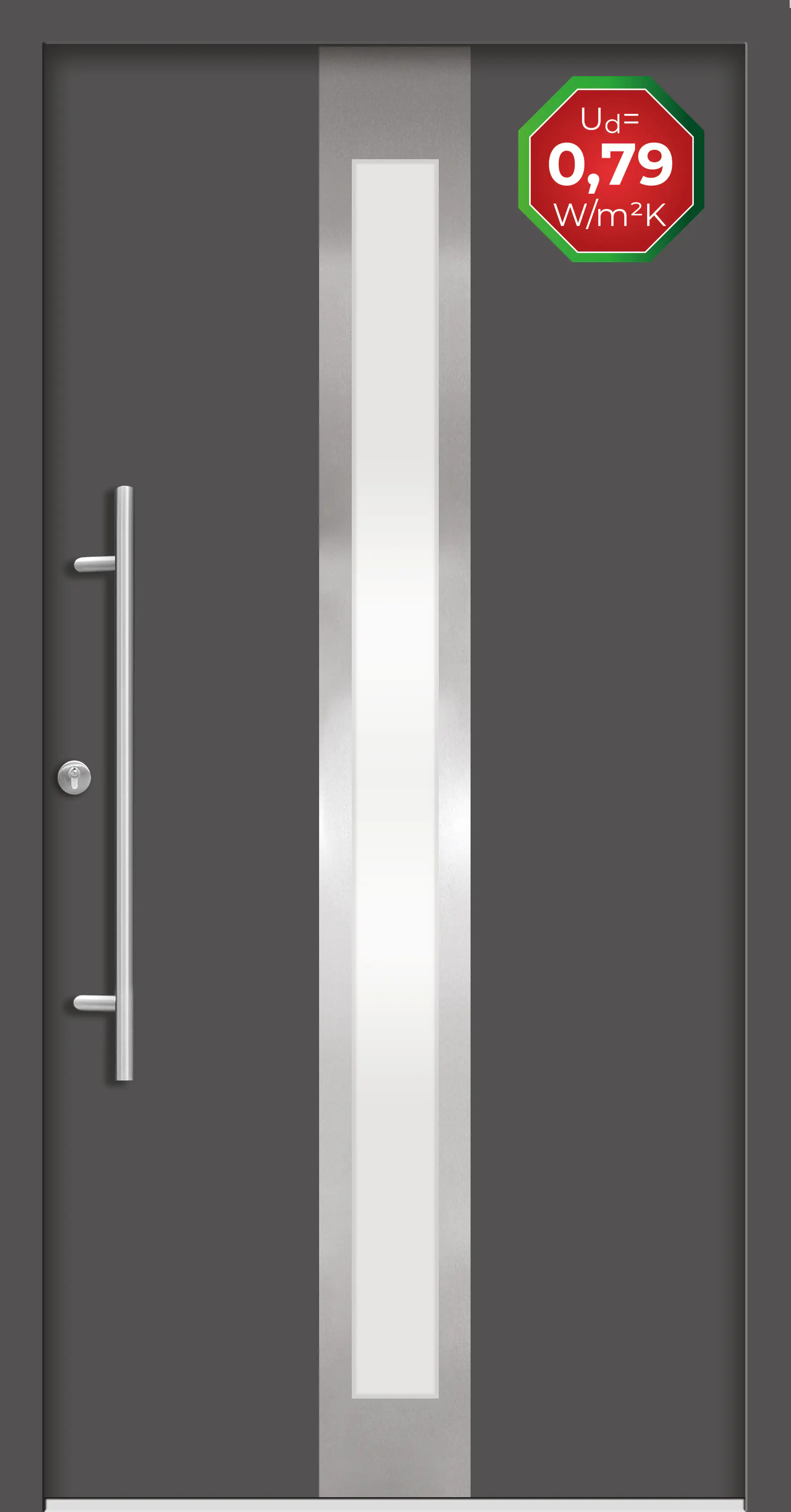 Splendoor Haustür Passivedoor Premium B01 Anthrazit DIN Links 100 x 210 cm