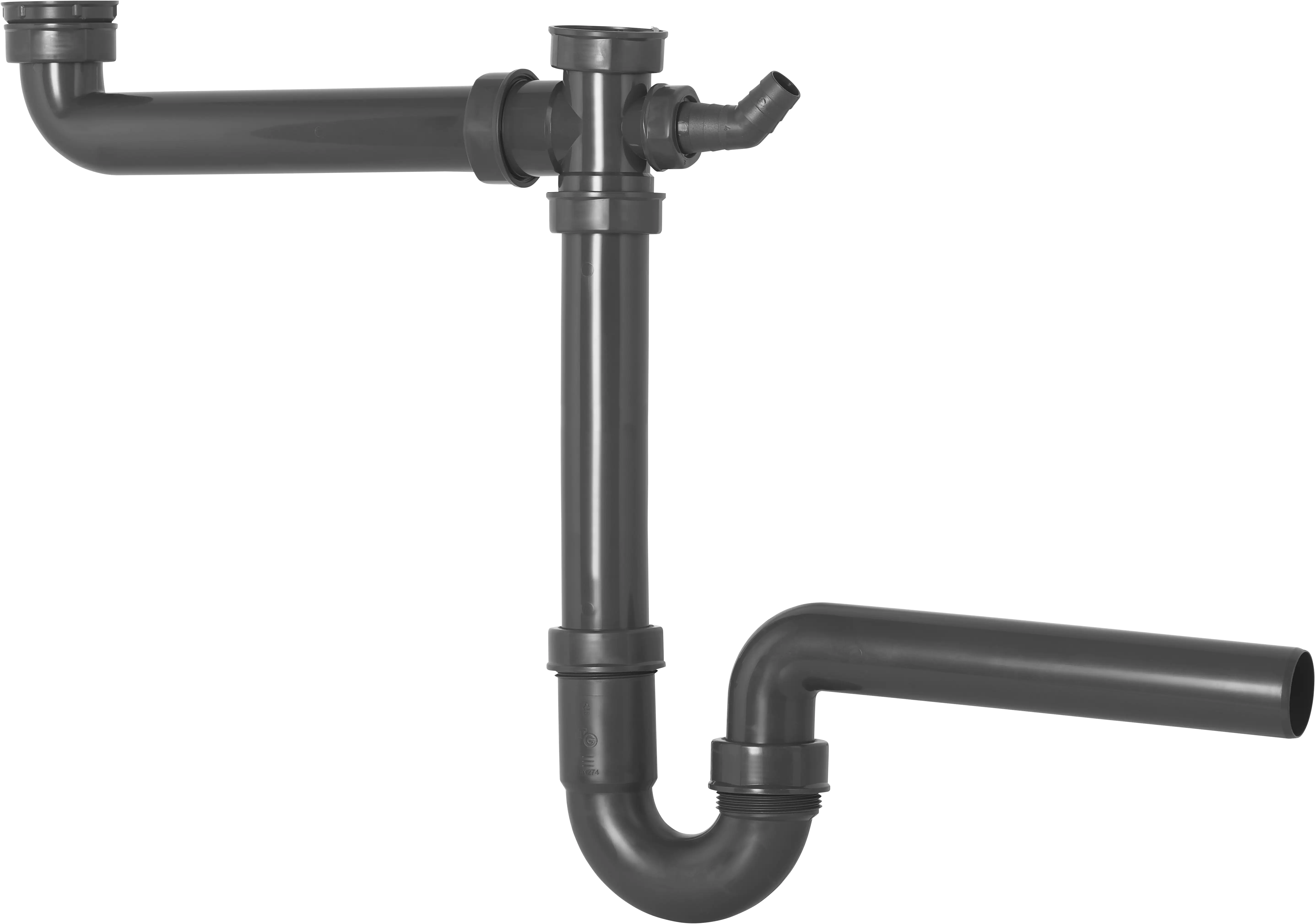 Cornat Spültisch-Röhren-Geruchverschluss Für Doppelspüle, Aus Recycling Kunststoff