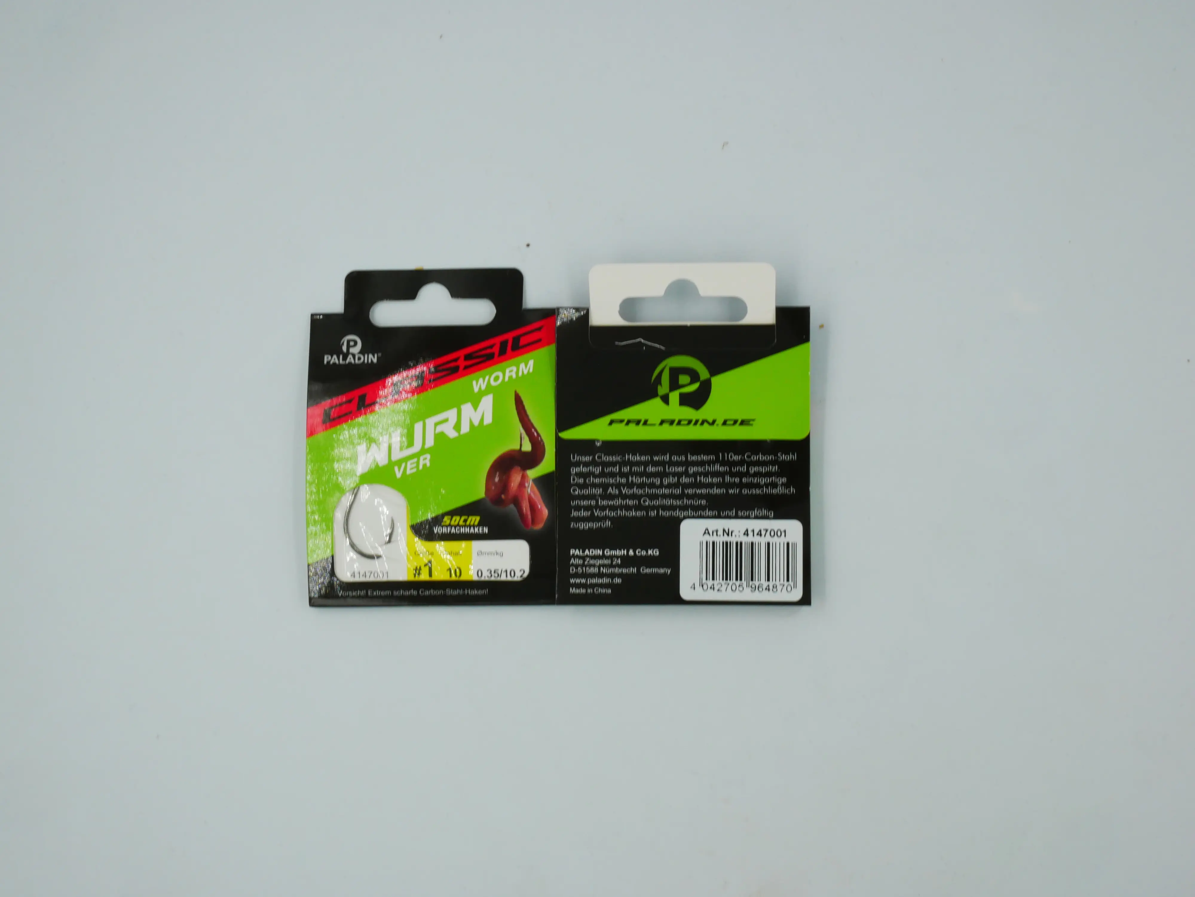 Paladin Wurmhaken gebunden Größe 1 50 cm 10 Stück gunsmoke 