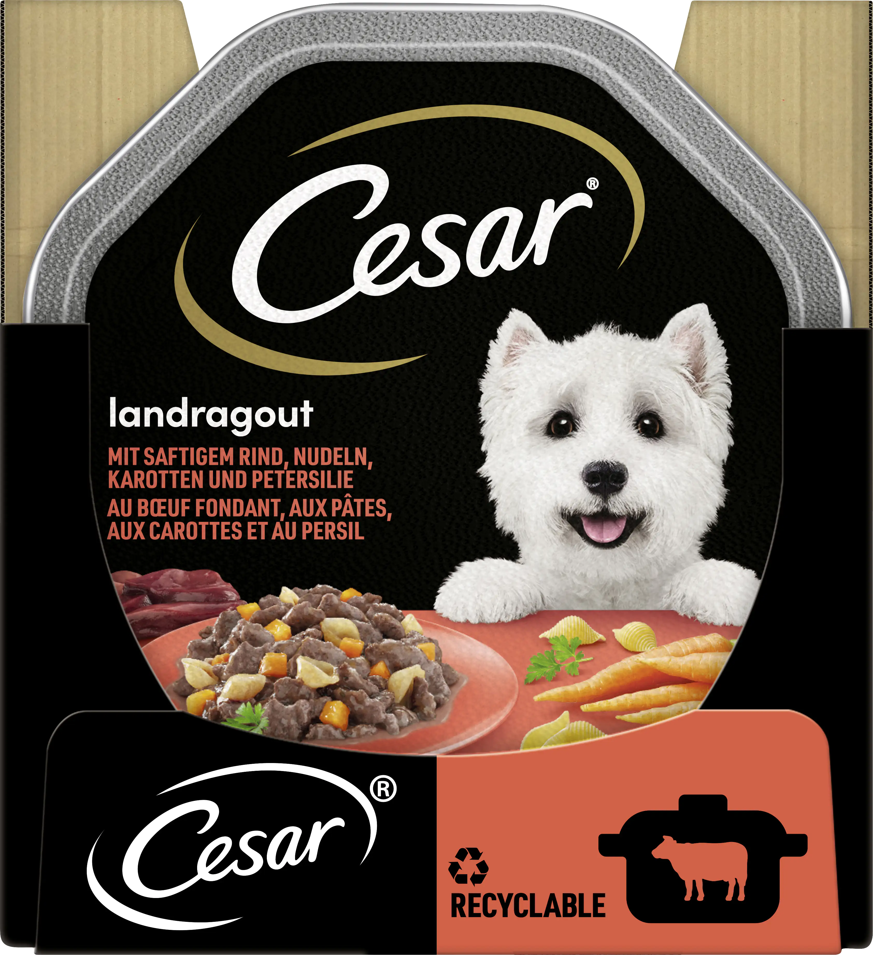 Cesar Landragout Adult mit Rind, Nudeln und Karotten 150 g Cesar Landragout Adult mit Rind, Nudeln und Karotten 150 g