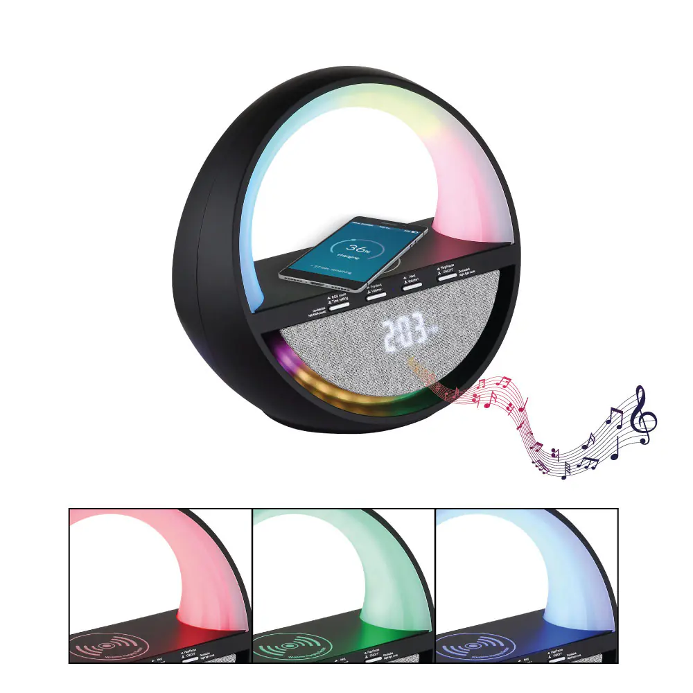 Globo Tischleuchte Soundra RGB Smartphone Ladestation Akku