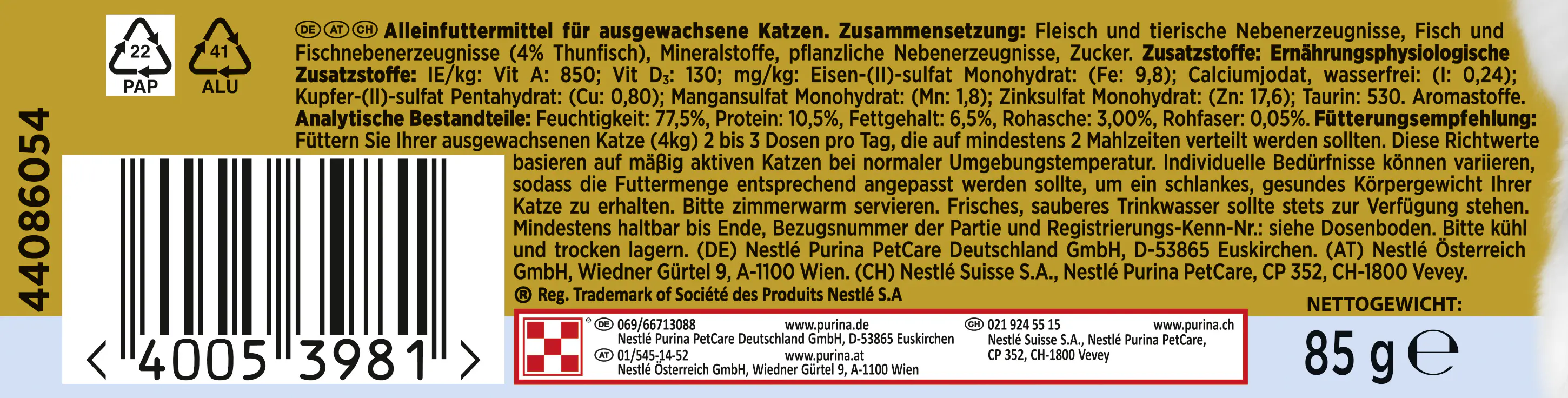 Gourmet Gold Feine Pastete mit Thunfisch 85 g