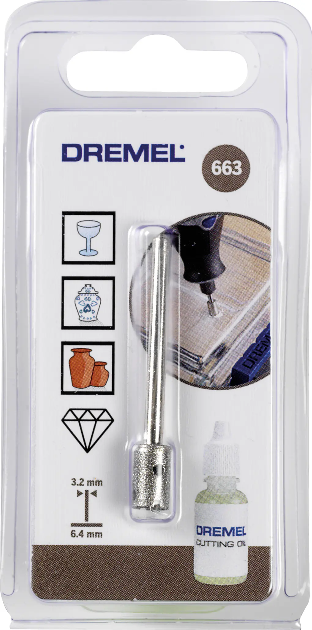 Bohrer Dremel 663 Diamant für Glas