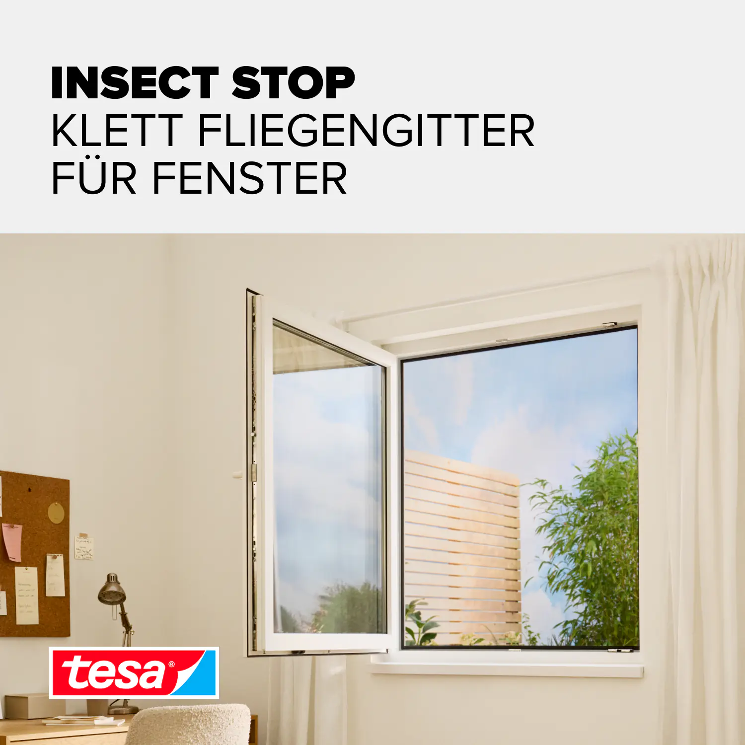 tesa Fliegengitter 110 x 130 cm weiß individuell kürzbar
