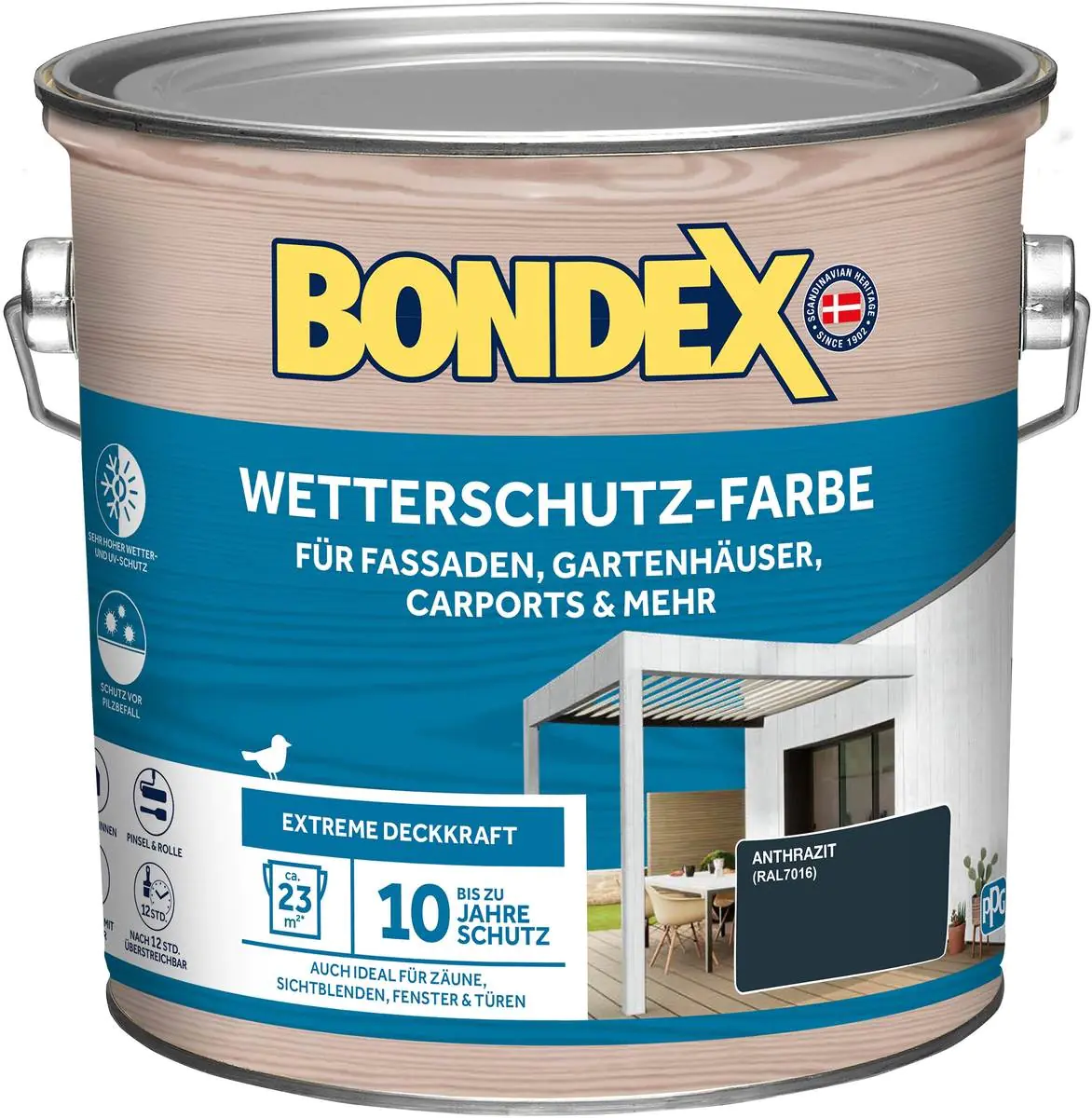 Bondex Wetterschutzfarbe 2,5 L anthrazit  Bondex Wetterschutzfarbe 2,5 L anthrazit