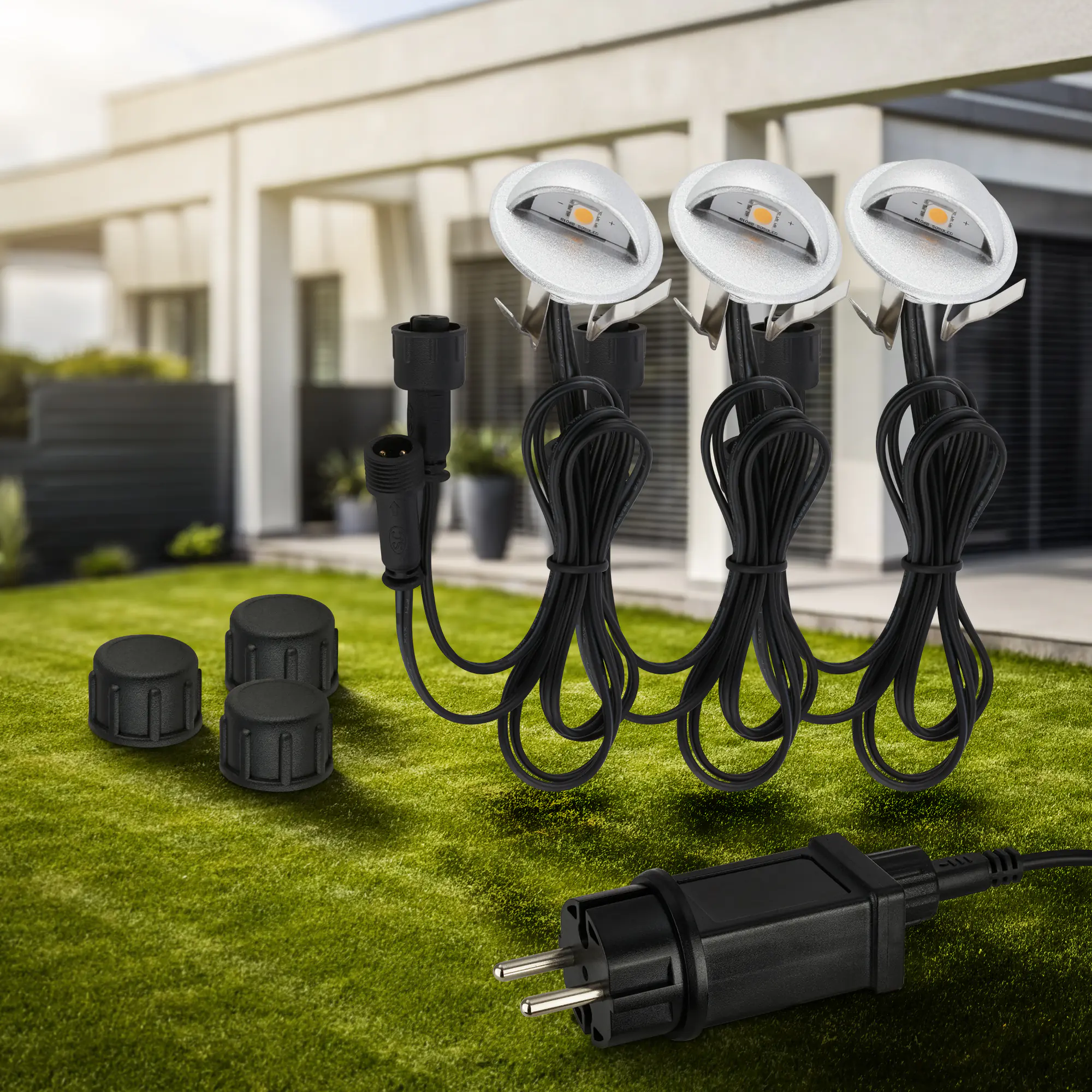 Briloner LED Außen-Bodenstrahler Teak Connect to Shine 3er Starterset 10W warmweiß Briloner LED Außen-Bodenstrahler Teak Connect to Shine 3er Starterset 10W warmweiß