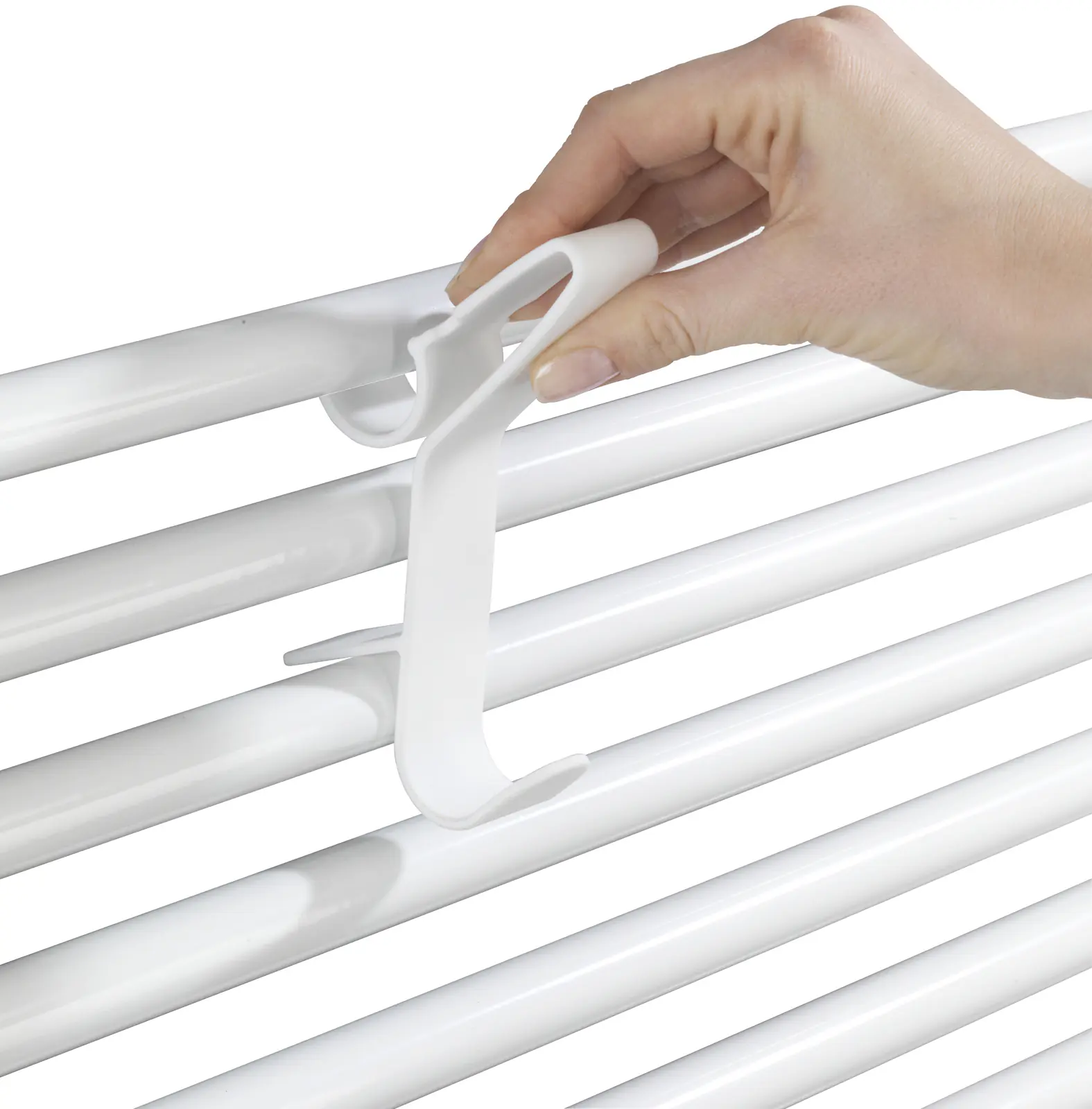 Wenko Haken für Handtuchheizkörper Polystyrol, weiß, universal