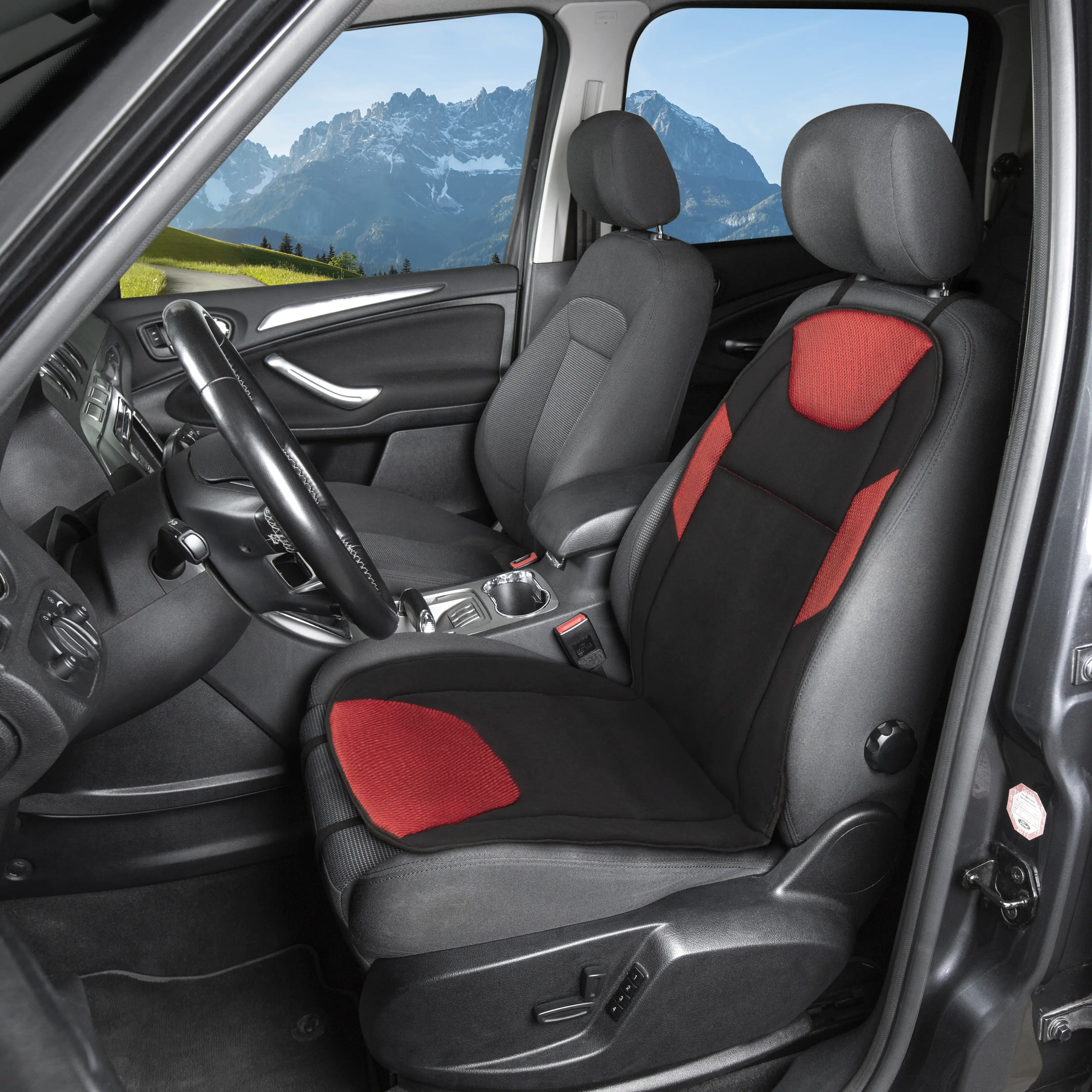 Walser PKW Sitzaufleger Norris rot-schwarz 1-teilig