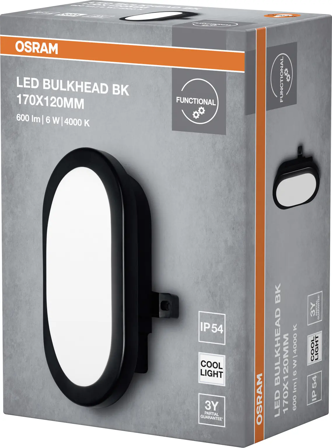 Osram LED Wandleuchte Bulkhead 6W 4000K schwarz