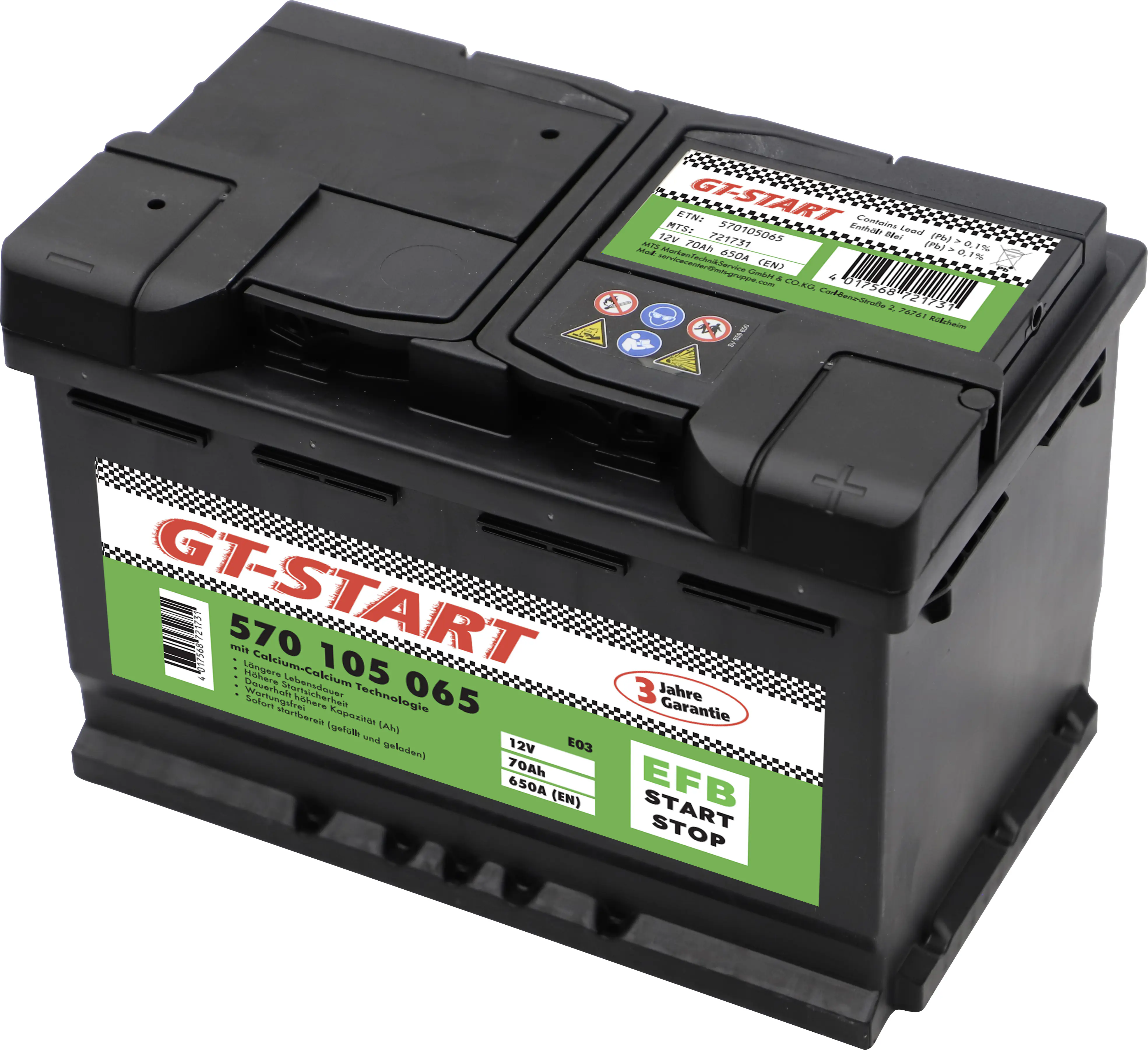 GT-Start Starterbatterie EFB 70Ah 650A  GT-Start Starterbatterie EFB 70Ah 650A