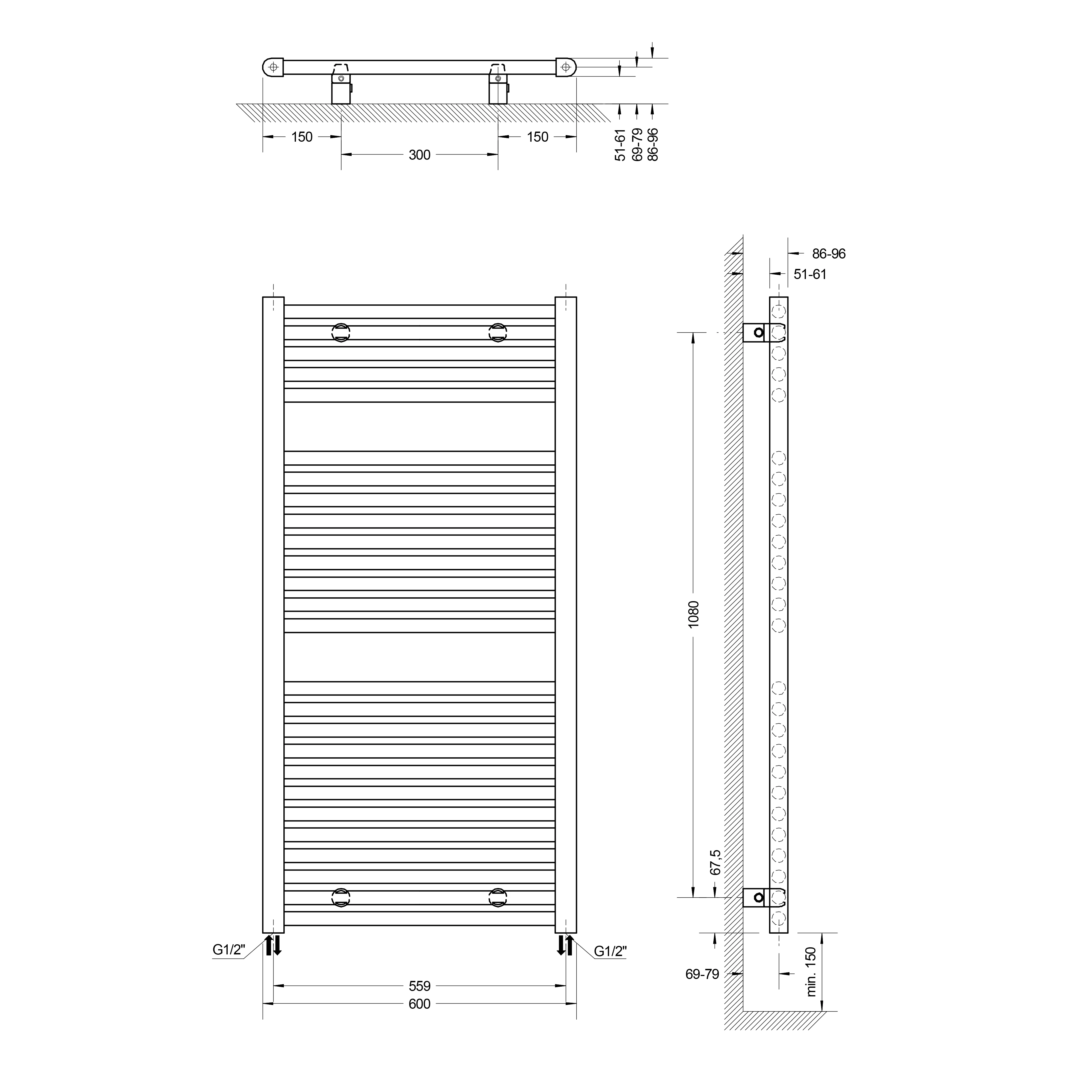 Schulte Badheizkörper München 121,5 x 60 cm 800 Watt