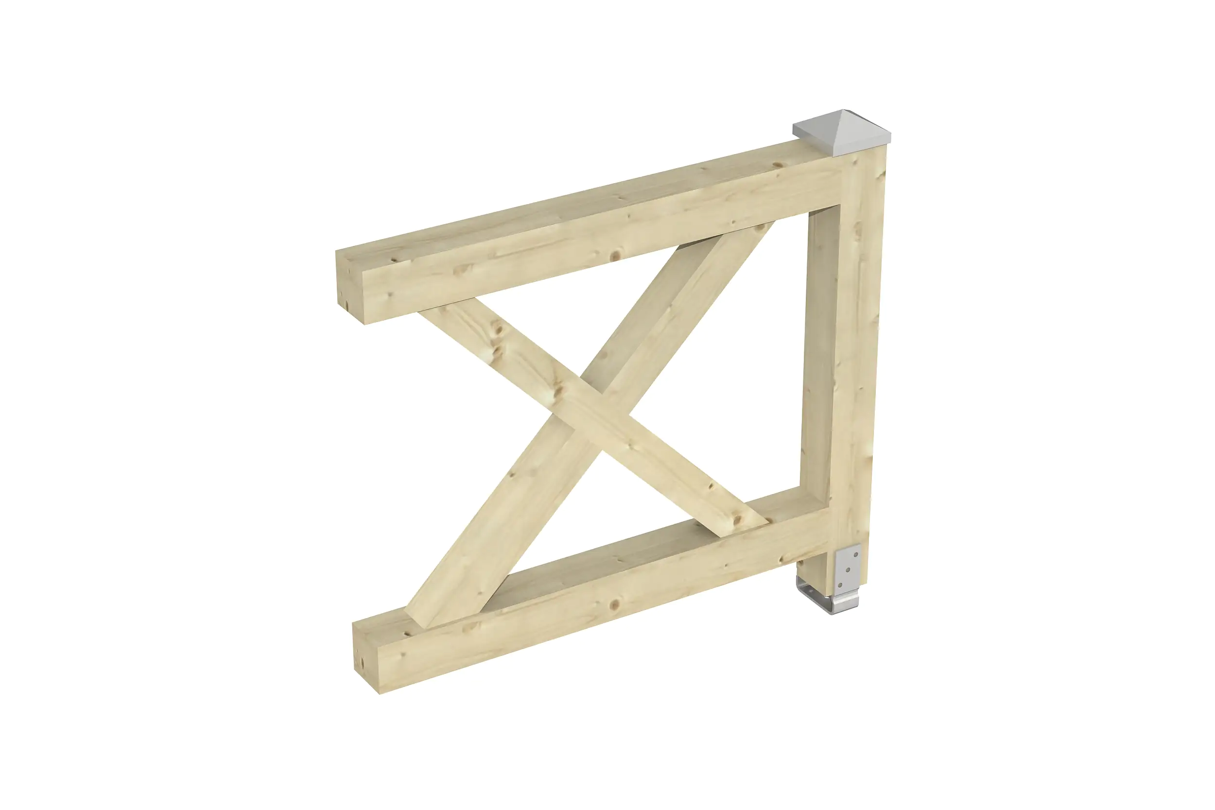 SKAN HOLZ Brüstung Andreaskreuz 108 x 84 cm, Fichte, natur