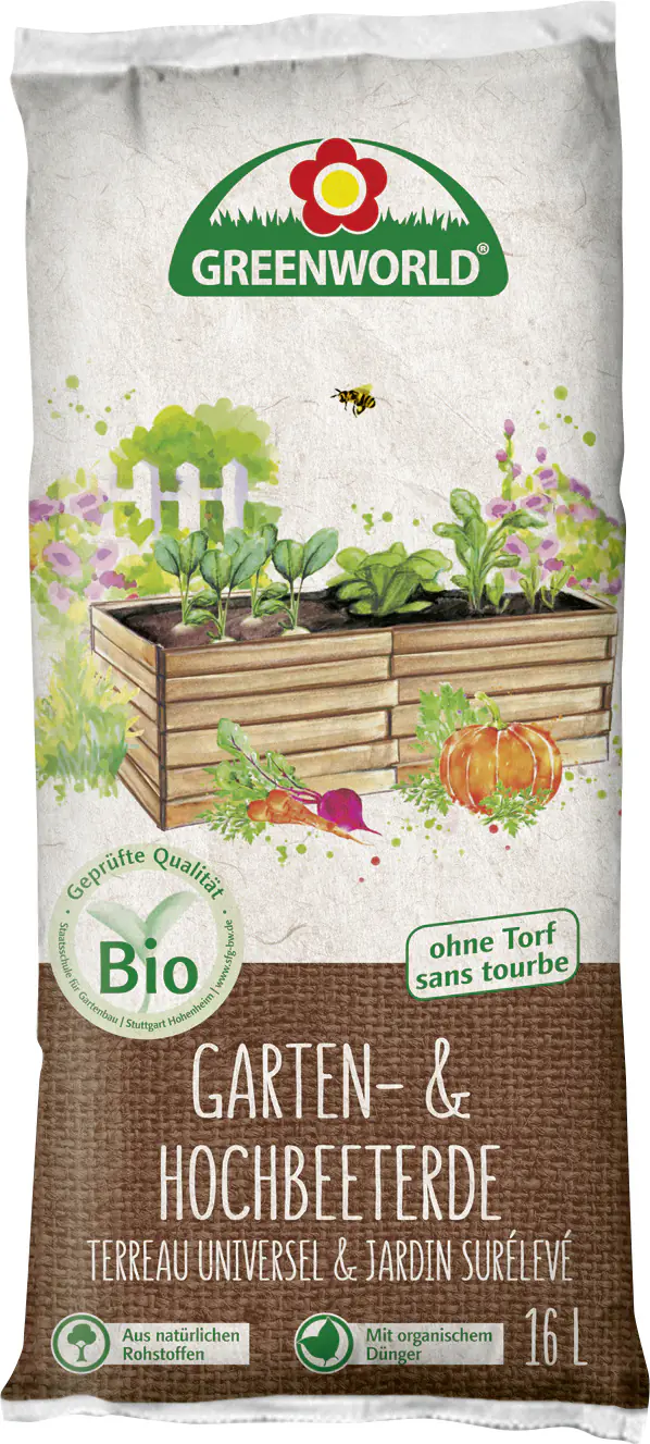 ASB Greenworld Bio Garten- und Hochbeeterde 16 L torffrei