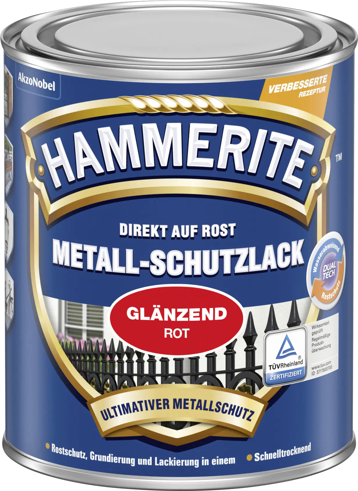 Hammerite Metall-Schutzlack 750 ml rot glänzend