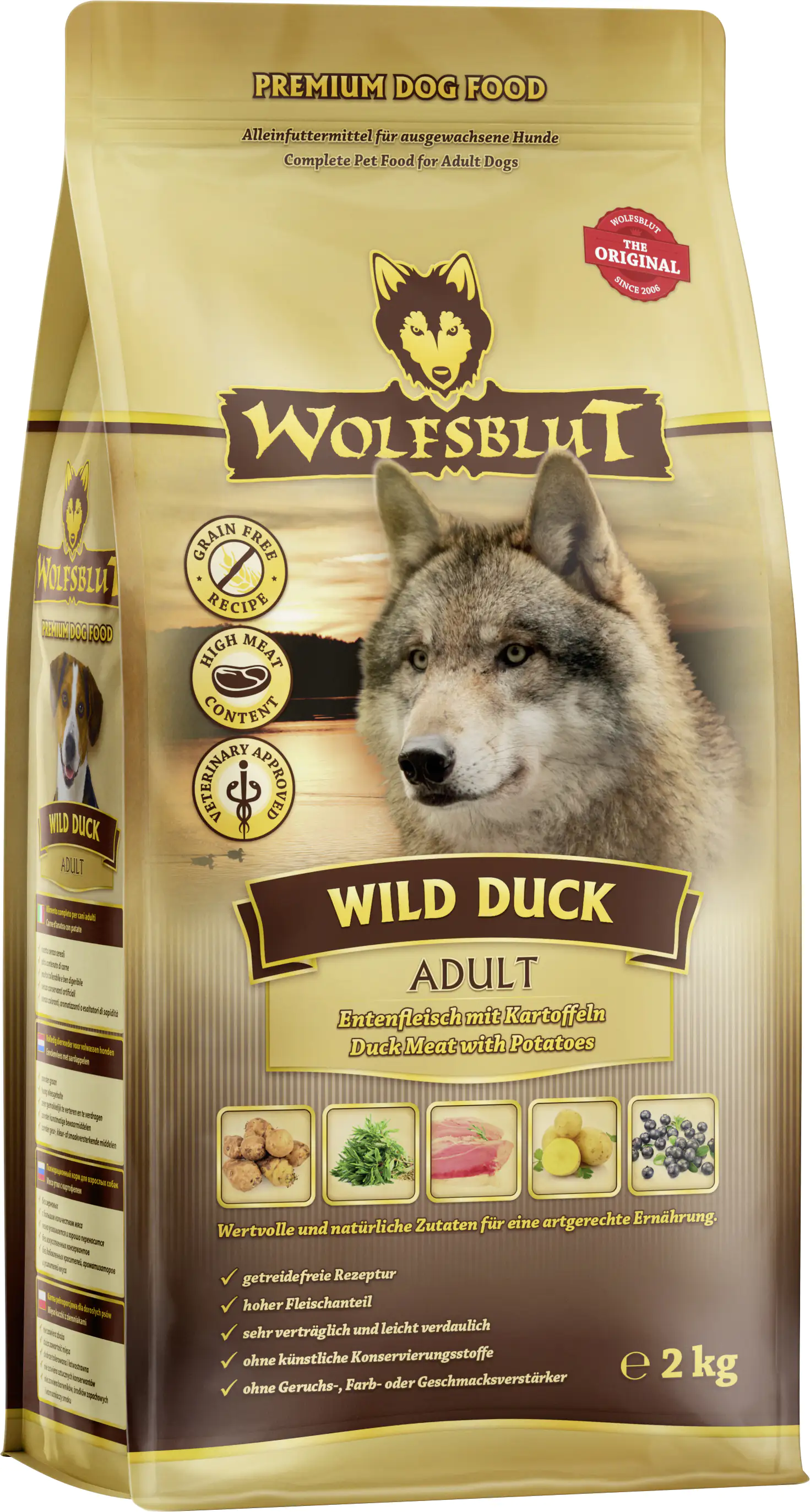 Wolfsblut Wild Duck Adult Trockenfutter - Ente mit Kartoffel 2 kg Wolfsblut Wild Duck Adult Trockenfutter - Ente mit Kartoffel 2 kg