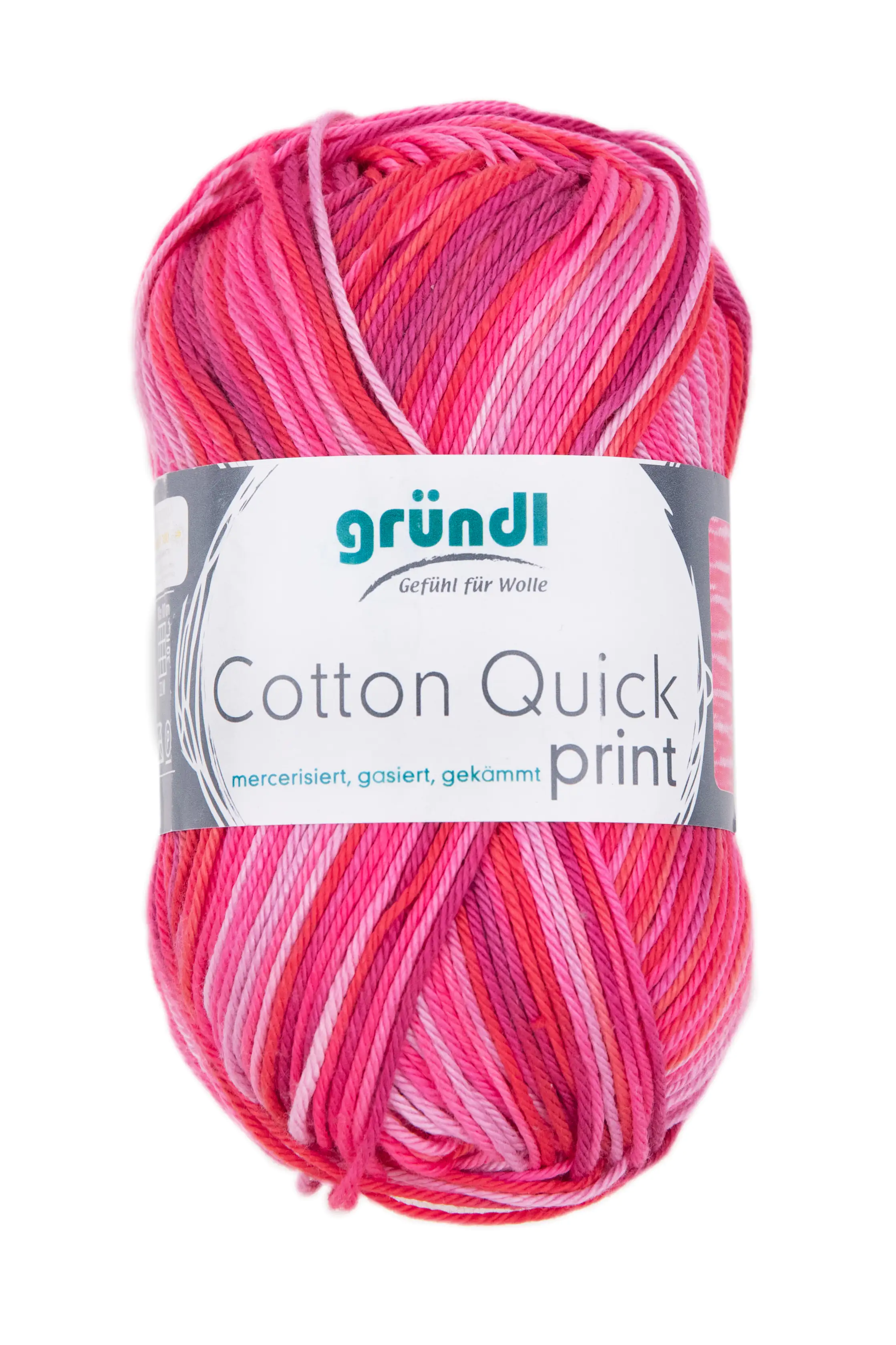Gründl Wolle Cotton Quick print 50 g fuchsia-rot-multicolor