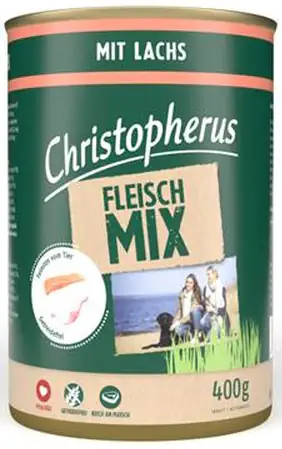 Christopherus Hundefutter Fleisch-Mix Lachs 400 g Christopherus Hundefutter Fleisch-Mix Lachs 400 g