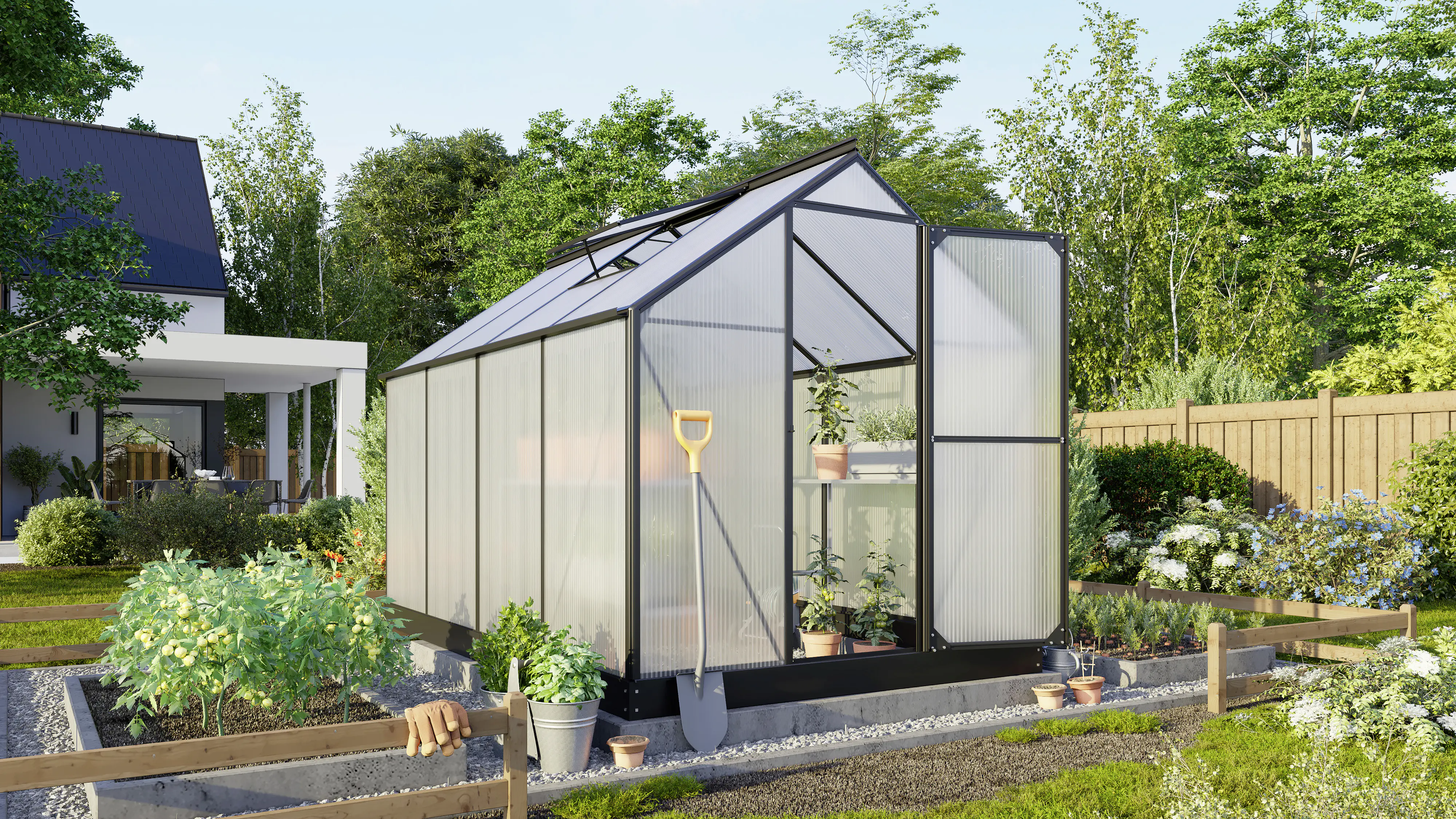 Vitavia Gewächshaus Eos 6000 HKP 4 mm schwarz 303,6 x 197,7 cm 