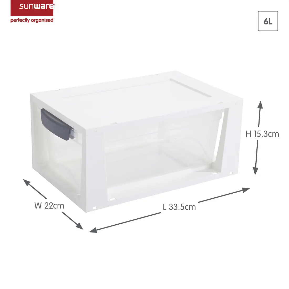 Sunware Omega Drawer unit 6L transparent weiß