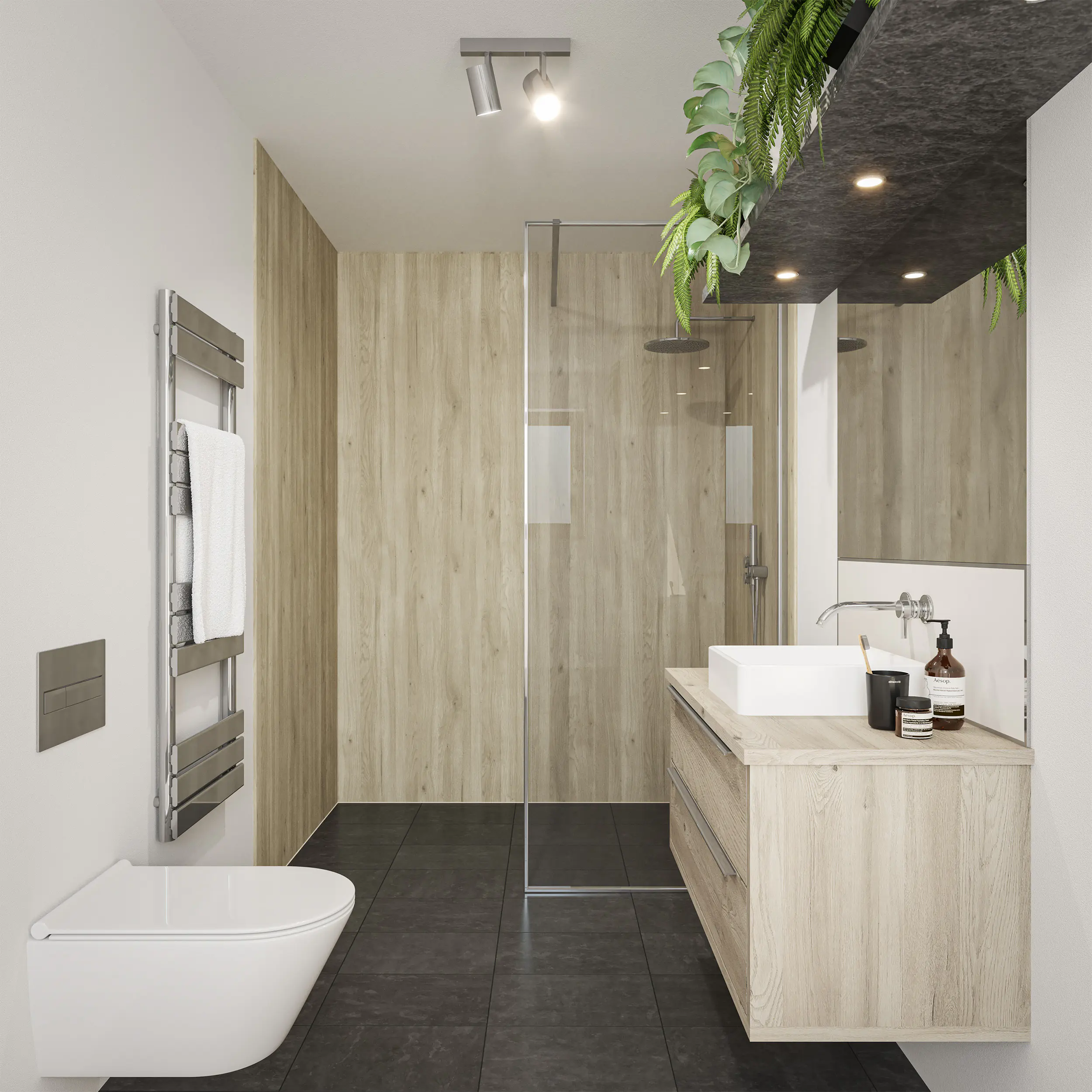Wetwall Elite Wandpaneel  Native Oak 120 x 242 cm mit Nut & Feder