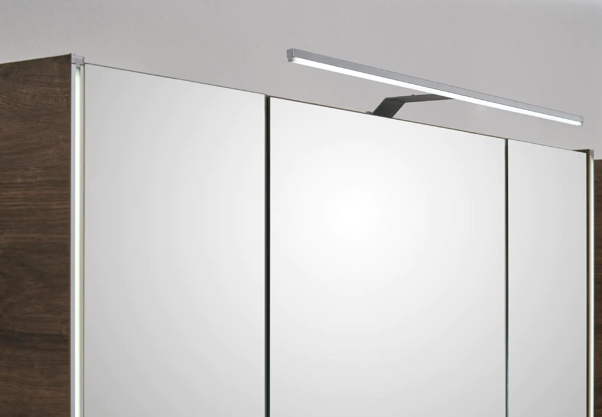 Pelipal Badmöbel-Set 6040 Stahlgrau/Eiche Ribbeck mit Mineralmarmor-Waschtisch + LED-Leuchte 103 cm