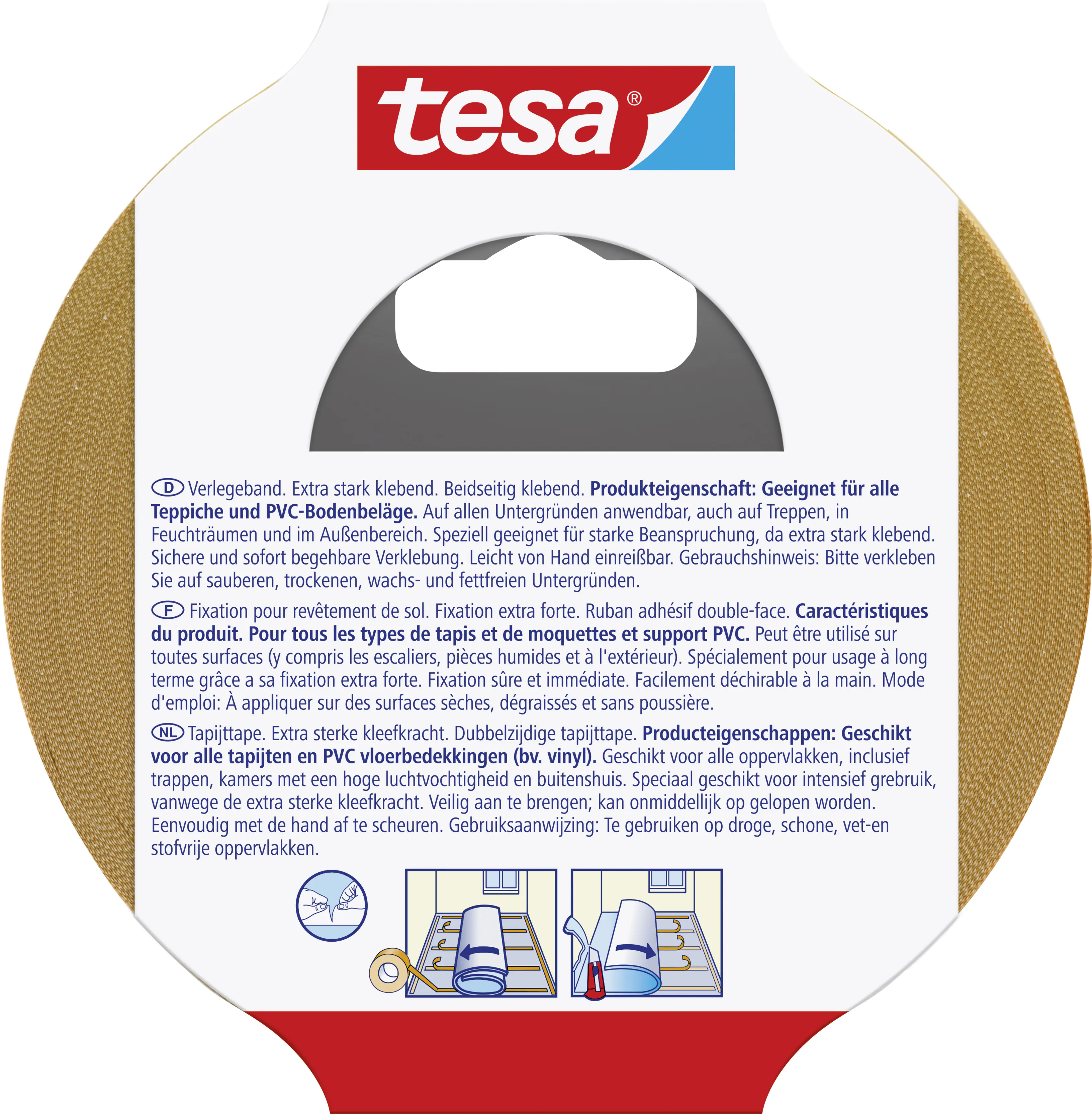 tesa Verlegeband 25 m x 50 mm, extra stark klebend